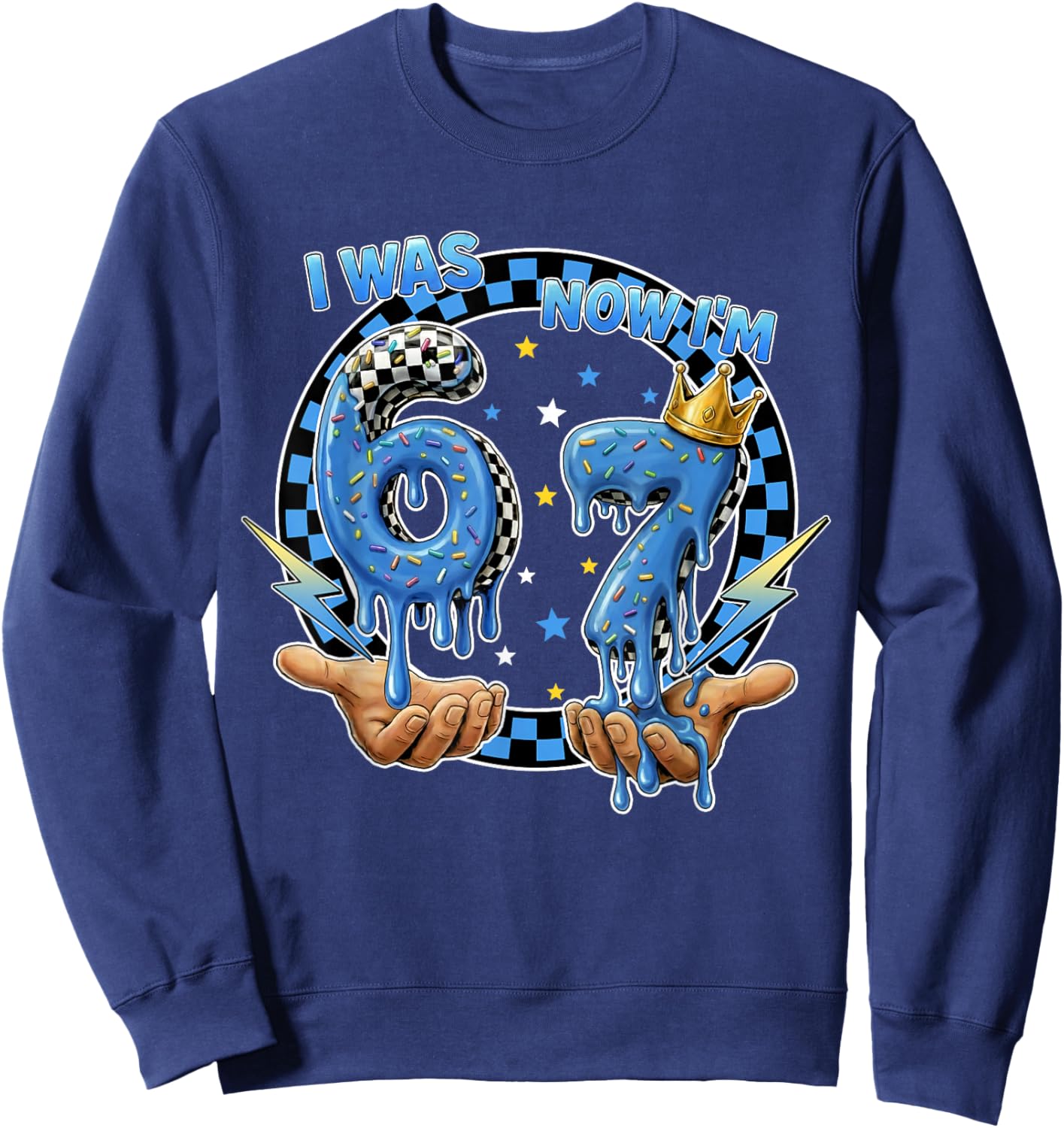 I was 6 Now Im 7 Years Old 7th Birthday 6 7 Birthday Boys Sweatshirt - Sweatshirt | Navy