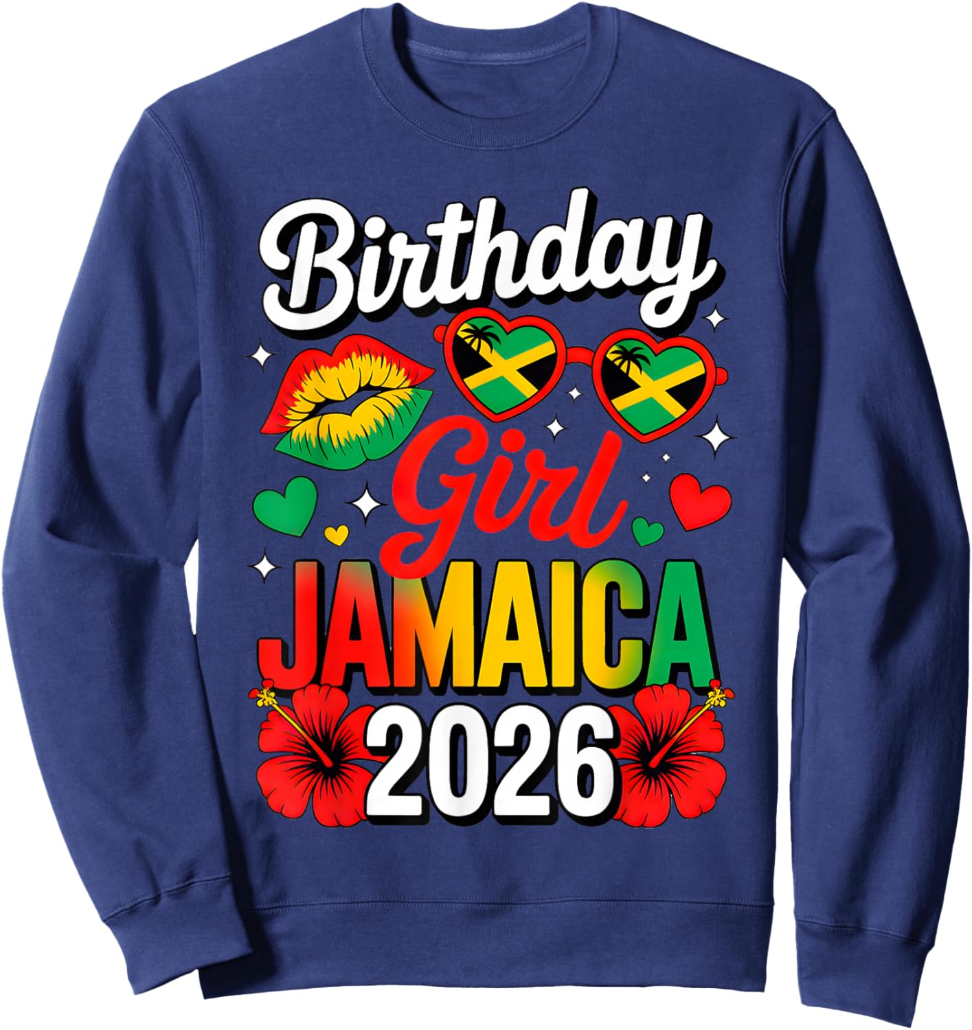 Birthday Crew Jamaica 2026 Family Reunion & Girls Trip Sweatshirt - Sweatshirt | Navy