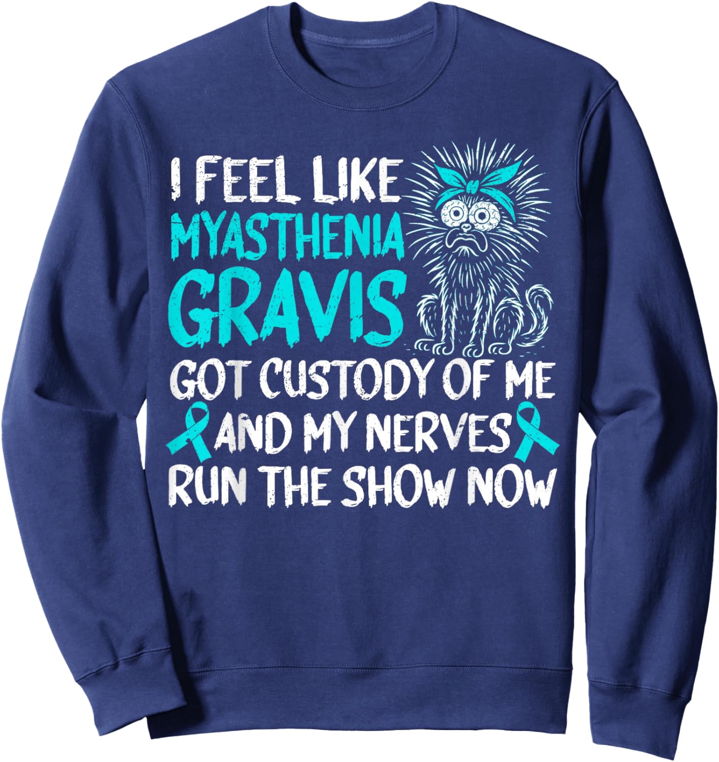 Funny Myasthenia Gravis Warrior Sweatshirt - Sweatshirt | Navy