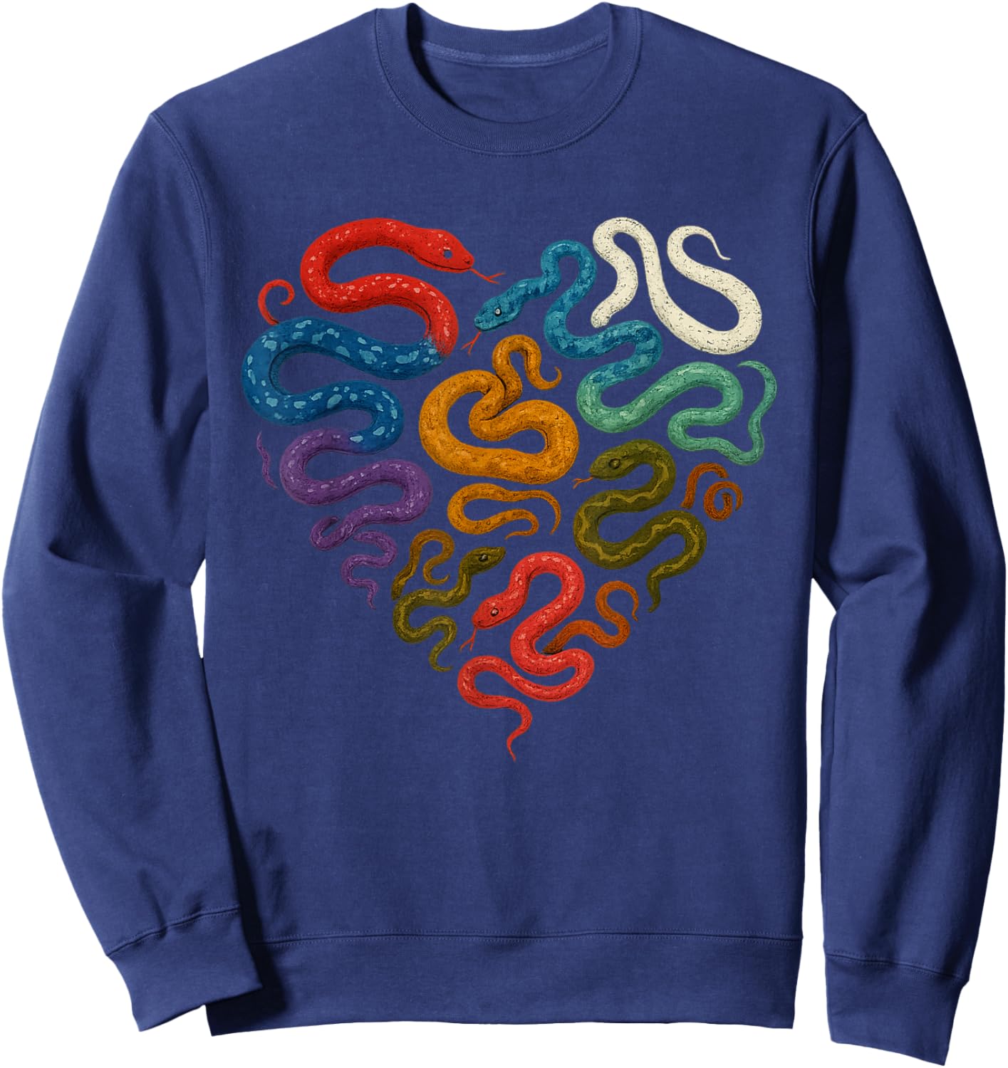 Wild Animal Reptile Valentines Day Predator Heart Snake Sweatshirt - Sweatshirt | Navy