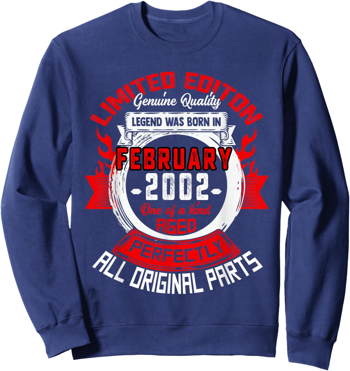 24th Birthday Gift Legend Born in February 2002 24 Yrs Old Sweatshirt - Sweatshirt | Navy