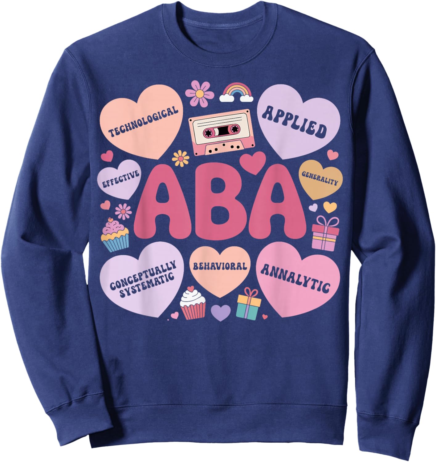 Behavioral Therapy ABA Therapist Valentine's Day Couple Sweatshirt - Sweatshirt | Navy
