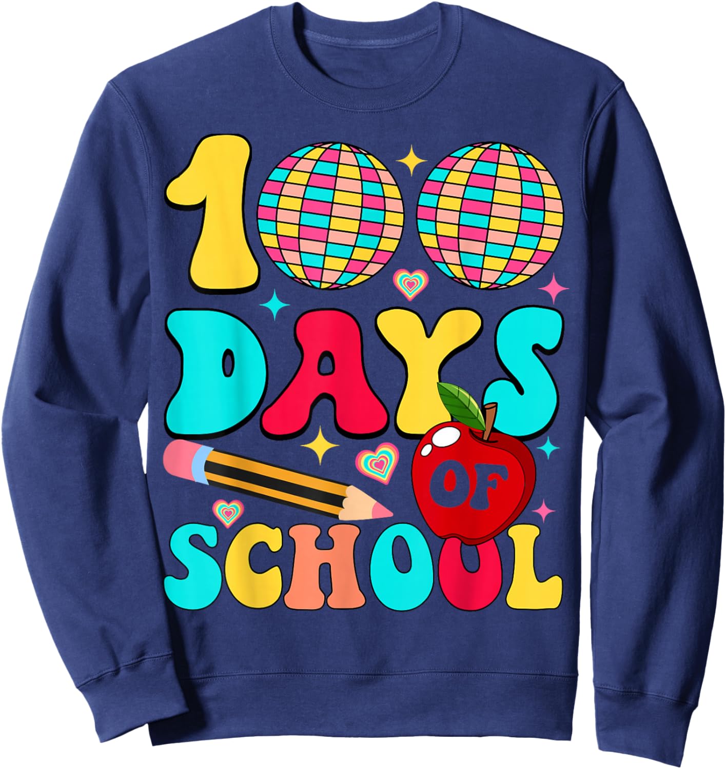 100th Day of Smarter Kids 100 Days Happy 100th Day of School Sweatshirt - Sweatshirt | Navy