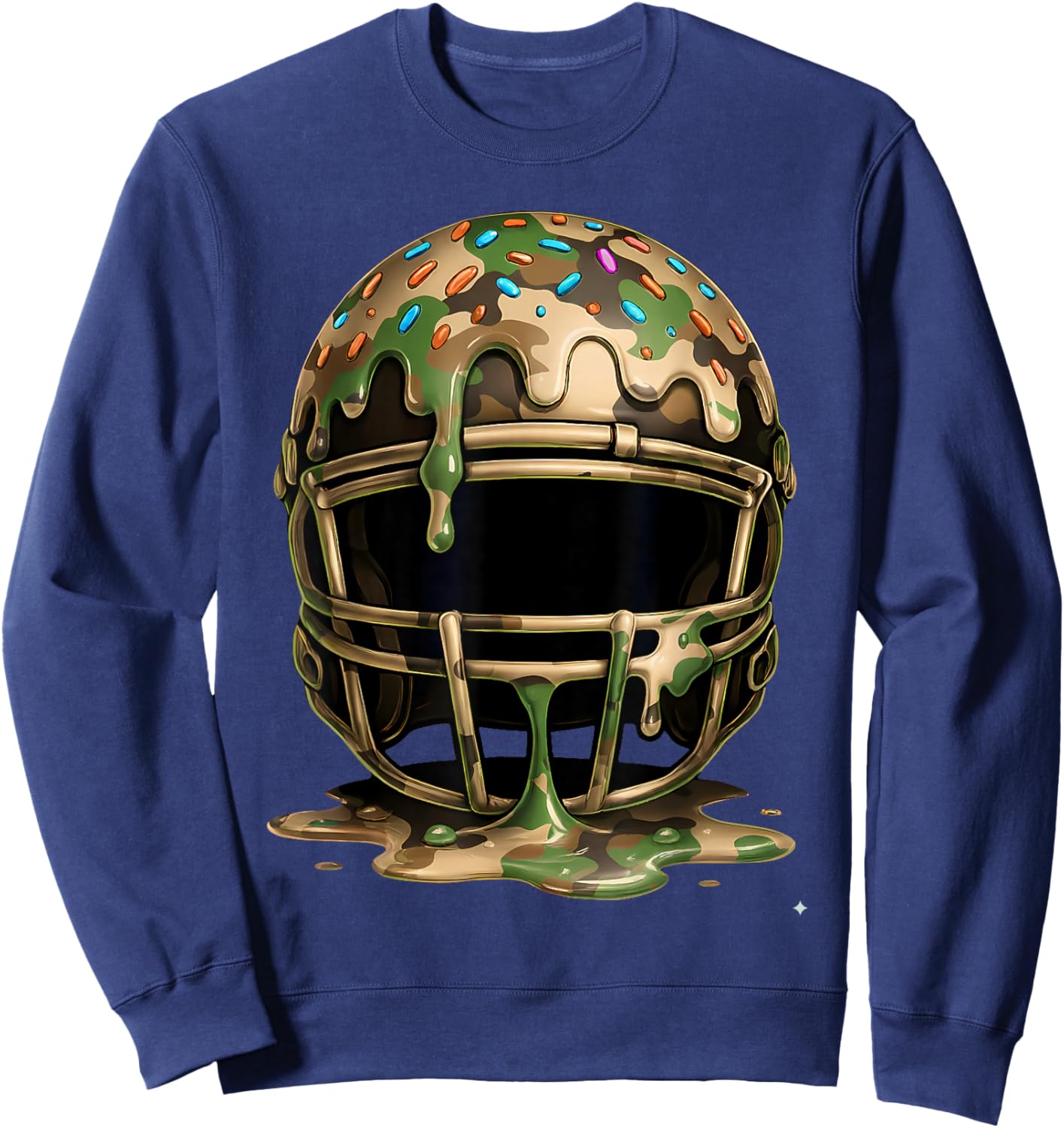 Camouflage Football Drip Boys Ice Cream Dripping Camo Boys Sweatshirt - Sweatshirt | Navy