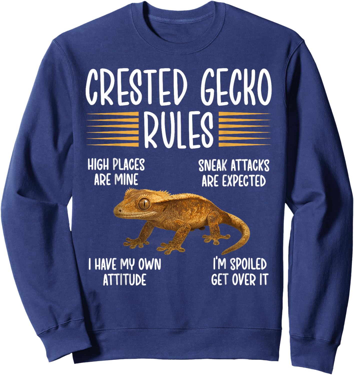 Crested Gecko Rules Crestie Owner Crested Gecko Lover Sweatshirt - Sweatshirt | Navy