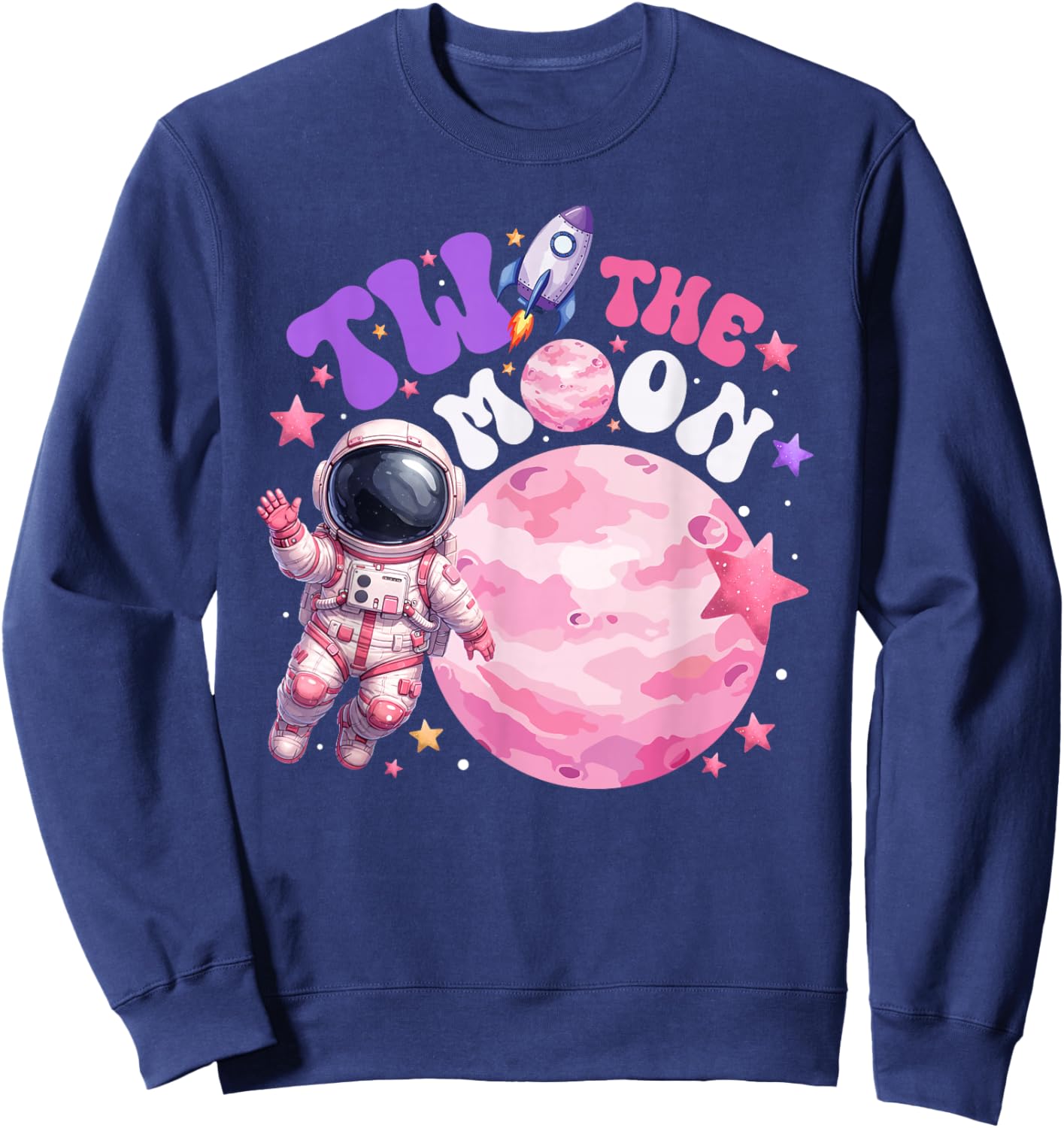 Two The Moon Astronaut 2 Years Old Girl Toddler Sweatshirt - Sweatshirt | Navy