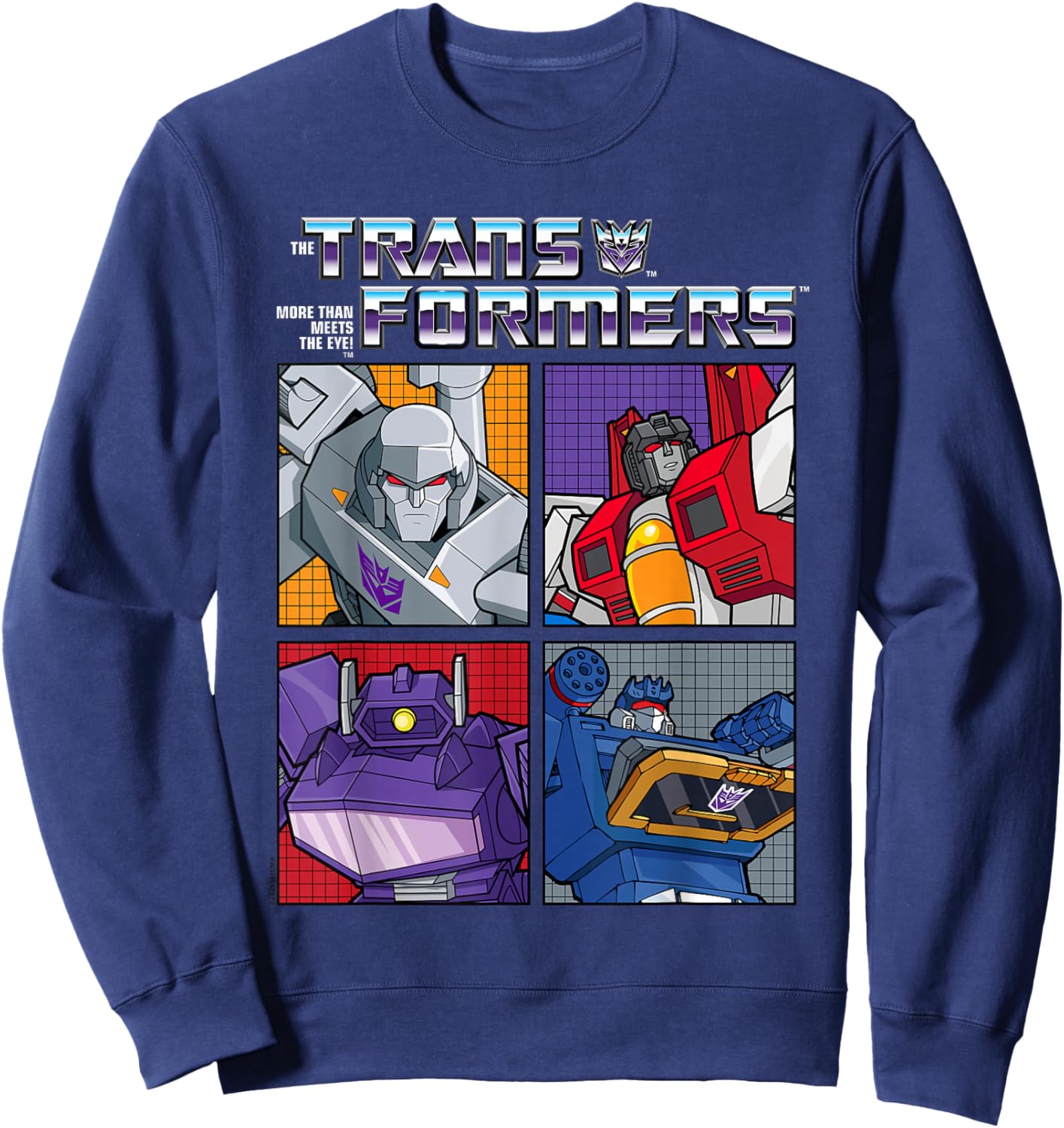 Transformers Retro Villainous Decepticon Grid Sweatshirt - Sweatshirt | Navy