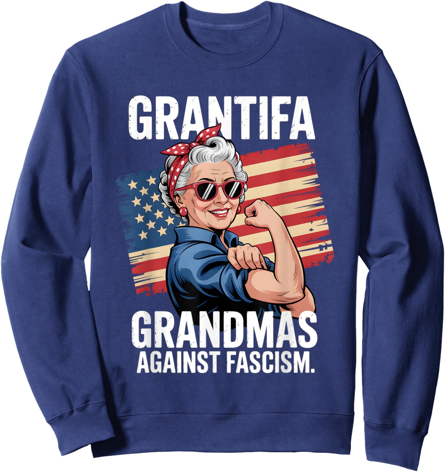 Flag Resist No Kings Sweatshirt - Sweatshirt | Navy
