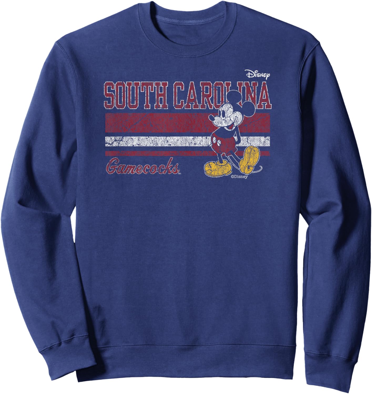 South Carolina Gamecocks Mickey Mouse Vintage Black Sweatshirt - Sweatshirt | Navy