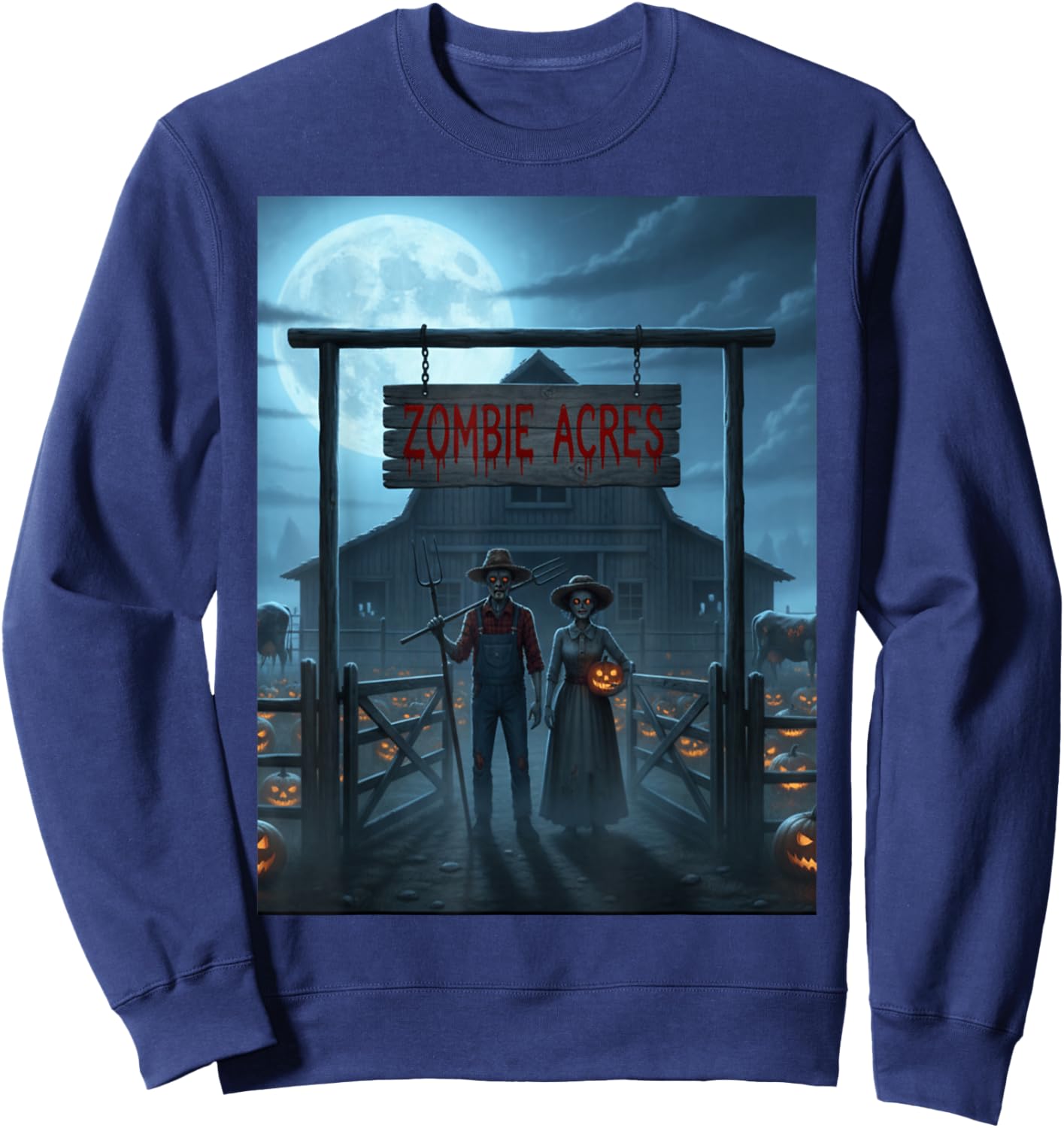Farm of The Undead Harvest Horror Sweatshirt - Sweatshirt | Navy