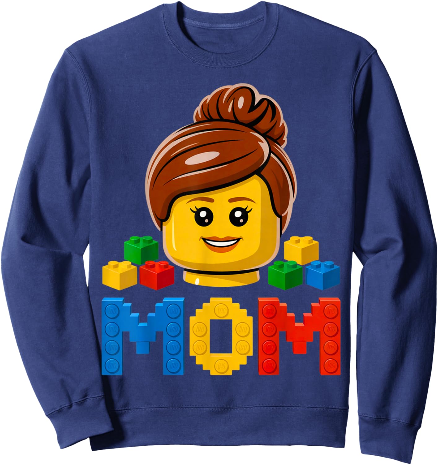 Family Mom Master Builder Building Bricks Blocks Mothers Day Sweatshirt - Sweatshirt | Navy
