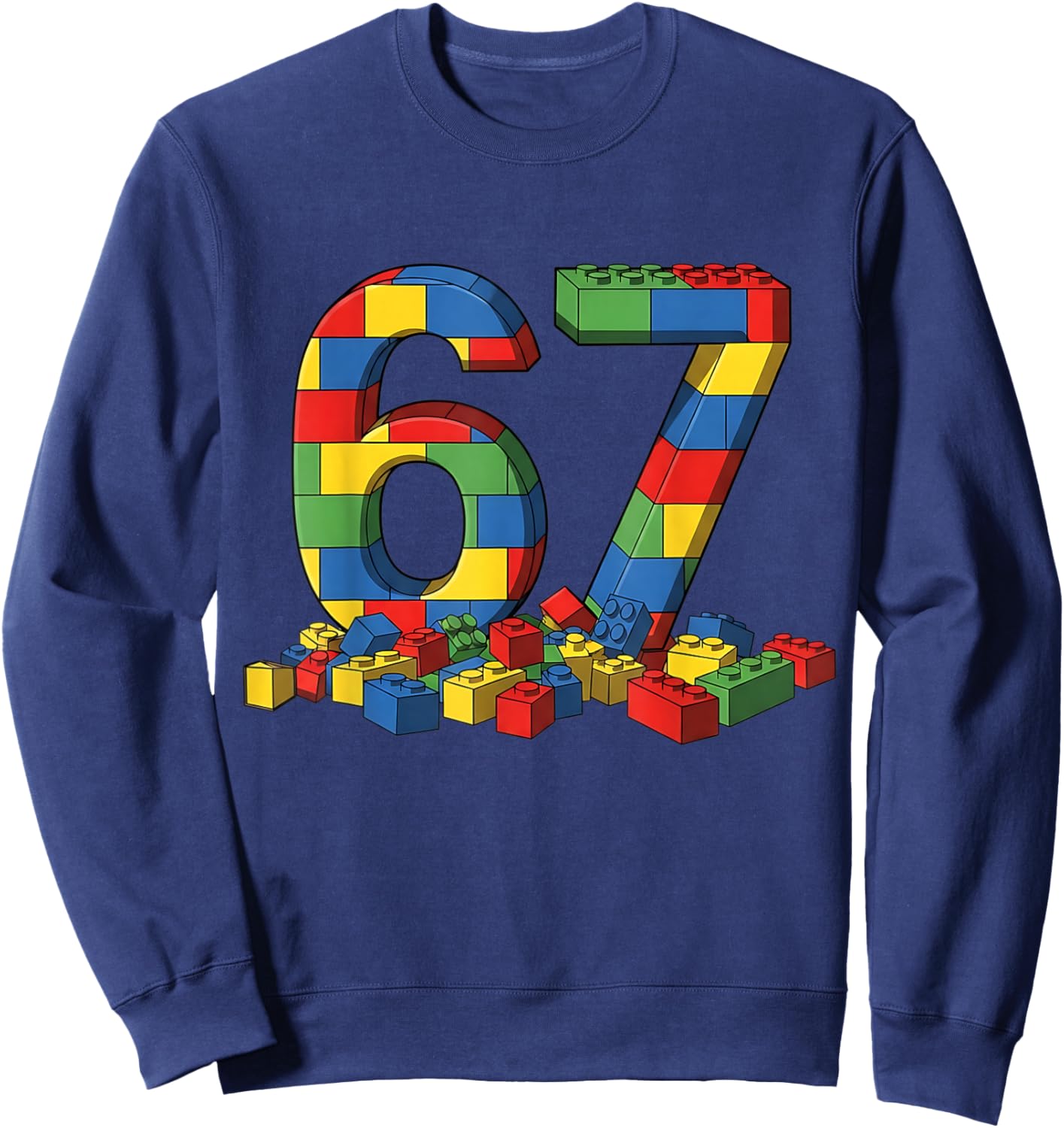 Number 67 Six Seven Meme Sixty-Seven Gen Alpha Birthday Sweatshirt - Sweatshirt | Navy