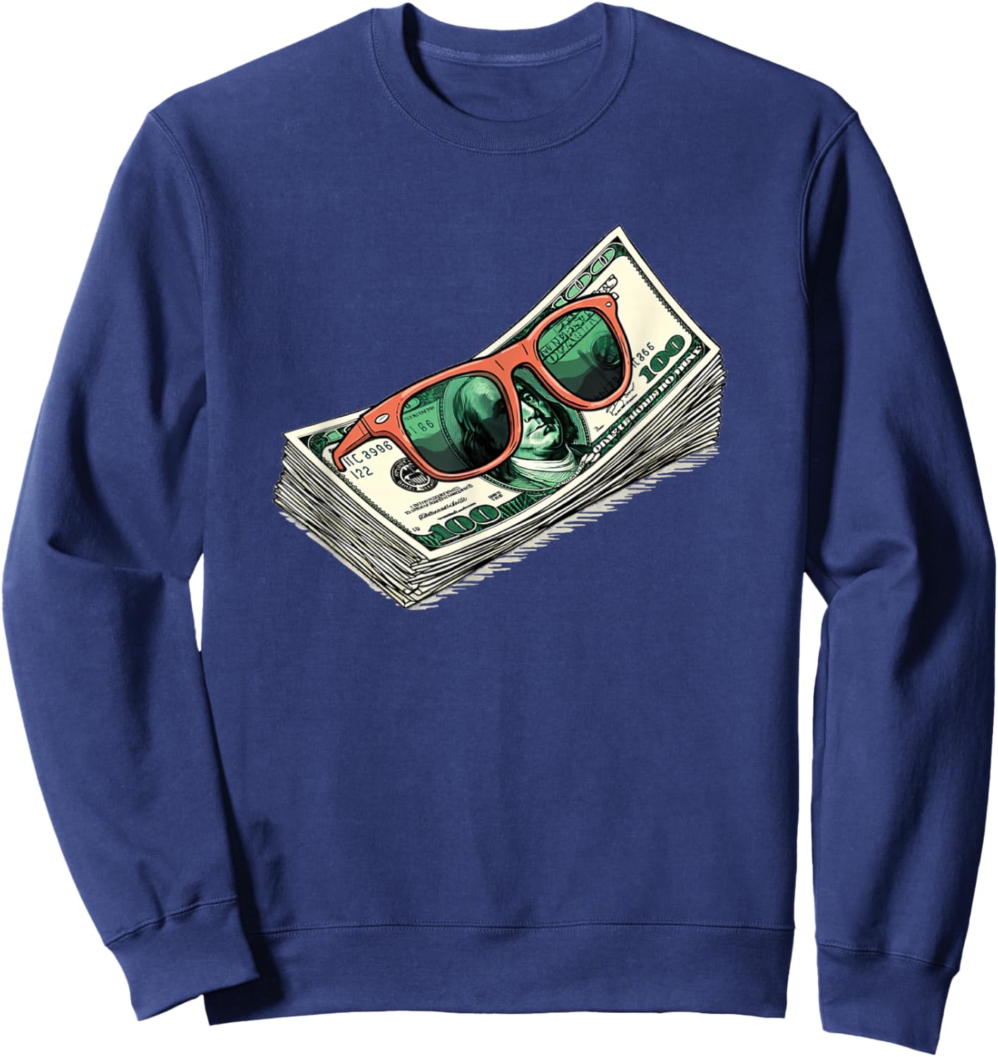 Dollar Bill and Sunglasses Sweatshirt - Sweatshirt | Navy