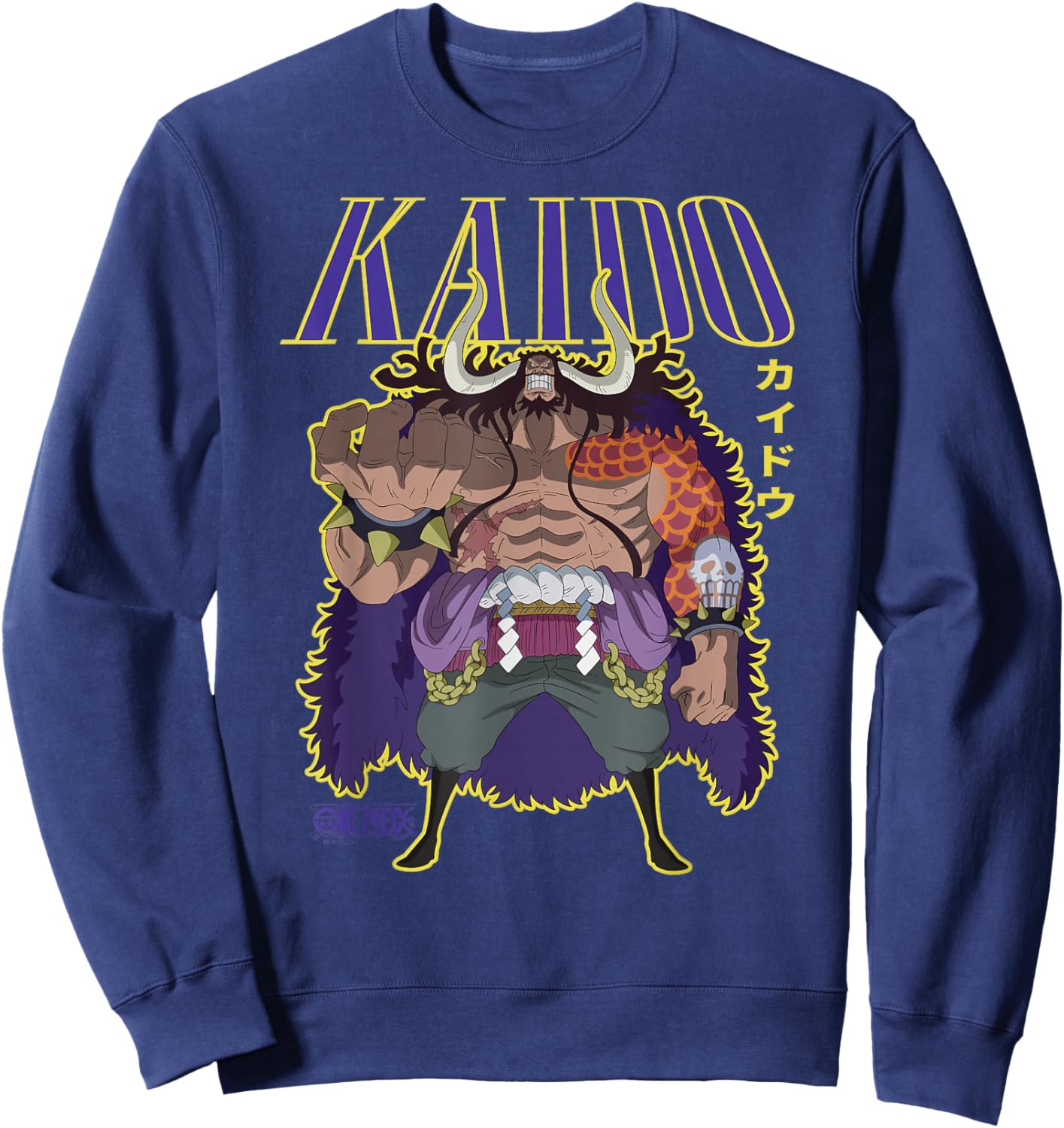 One Piece Anime Kaido Strongest Creature Beasts Pirate Sweatshirt - Sweatshirt | Navy