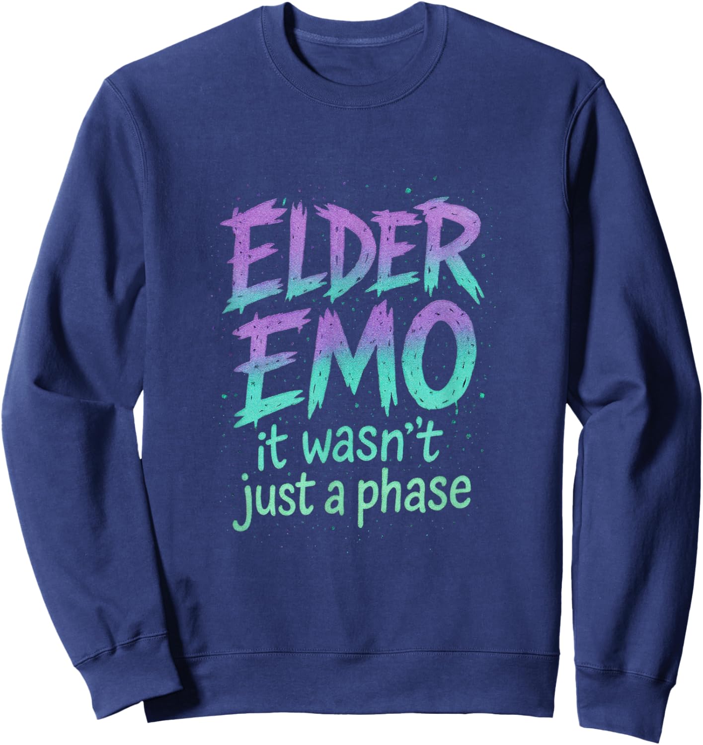 Elder Emo - Funny Goth Retro Music Lovers Sweatshirt - Sweatshirt | Navy