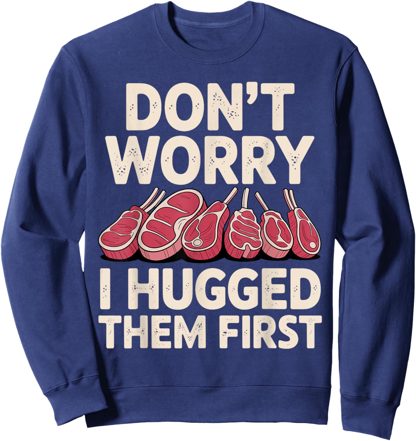 Funny Butcher Design Women Butchery Meat Butcher Sweatshirt - Sweatshirt | Navy