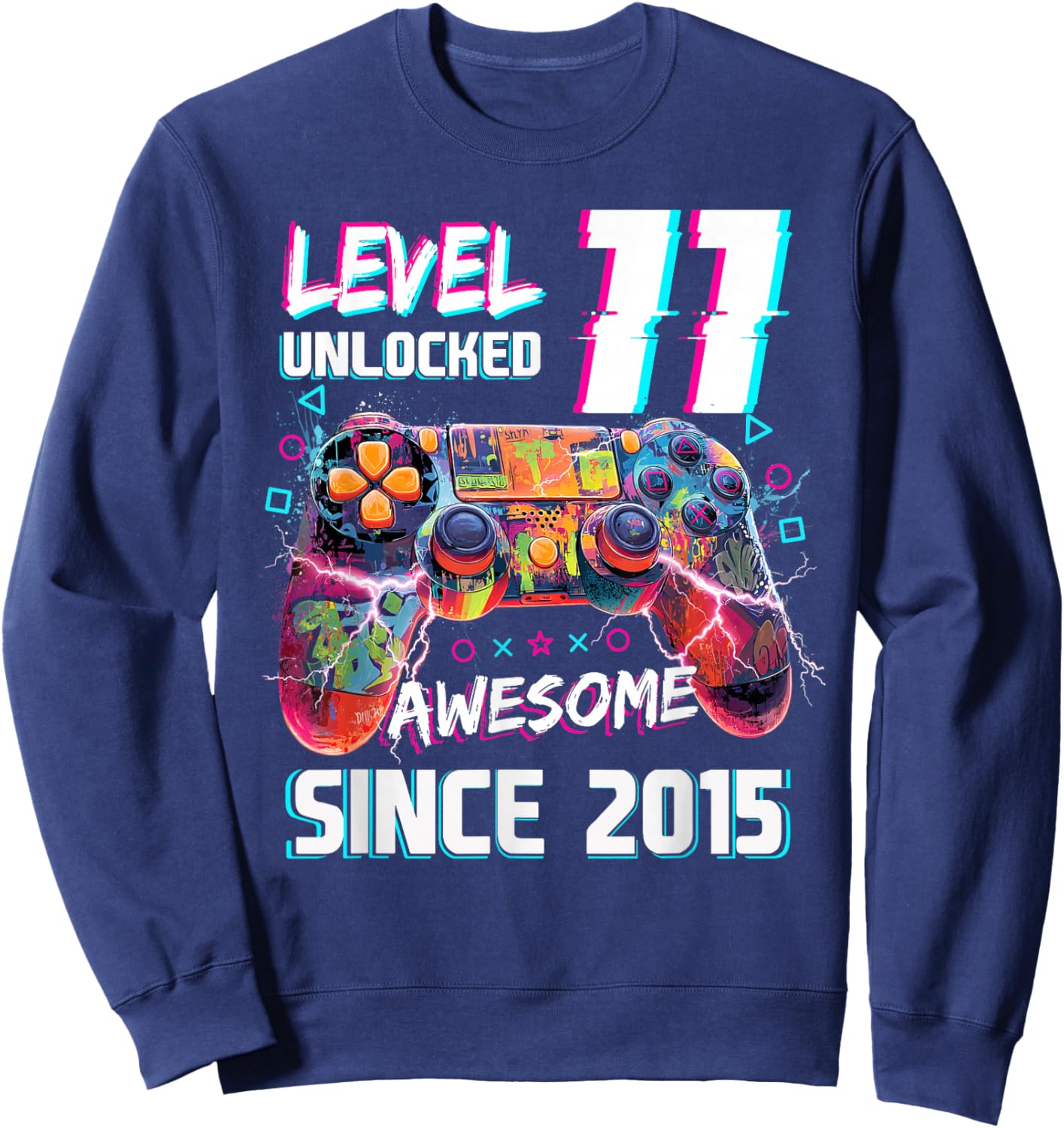 Level 11 Unlocked Video Gamer 11th Birthday Video Gamer Boys Sweatshirt - Sweatshirt | Navy