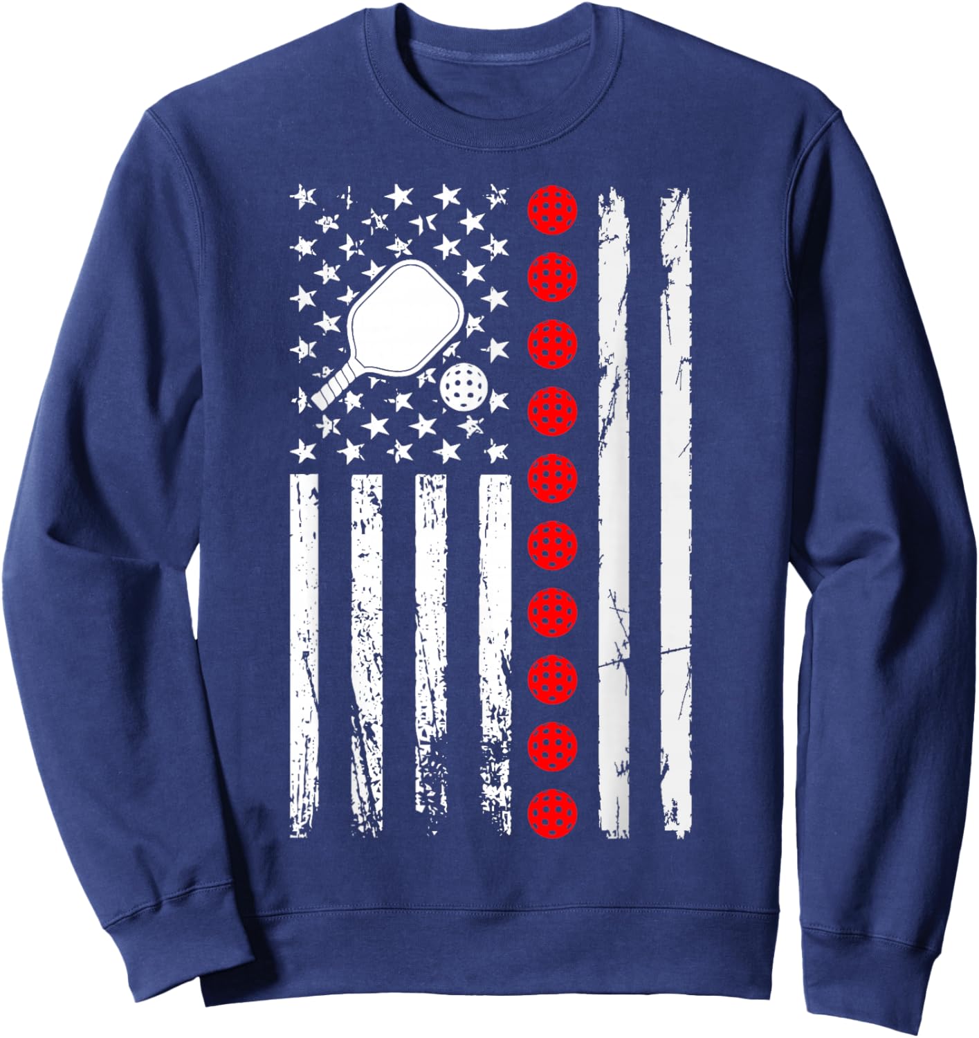 Pickleball American Flag Pickleball Player Paddleball Lover Sweatshirt - Sweatshirt | Navy