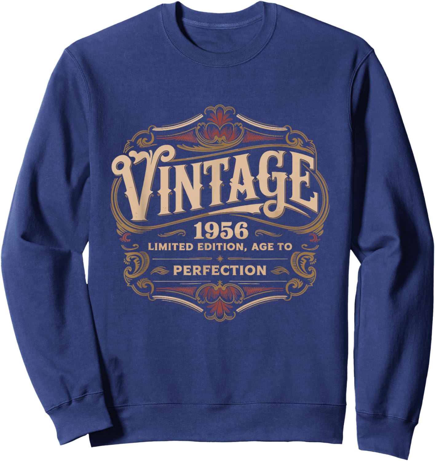 70th Birthday 2026, Funny Vintage Age, Born 1956 Sweatshirt - Sweatshirt | Navy