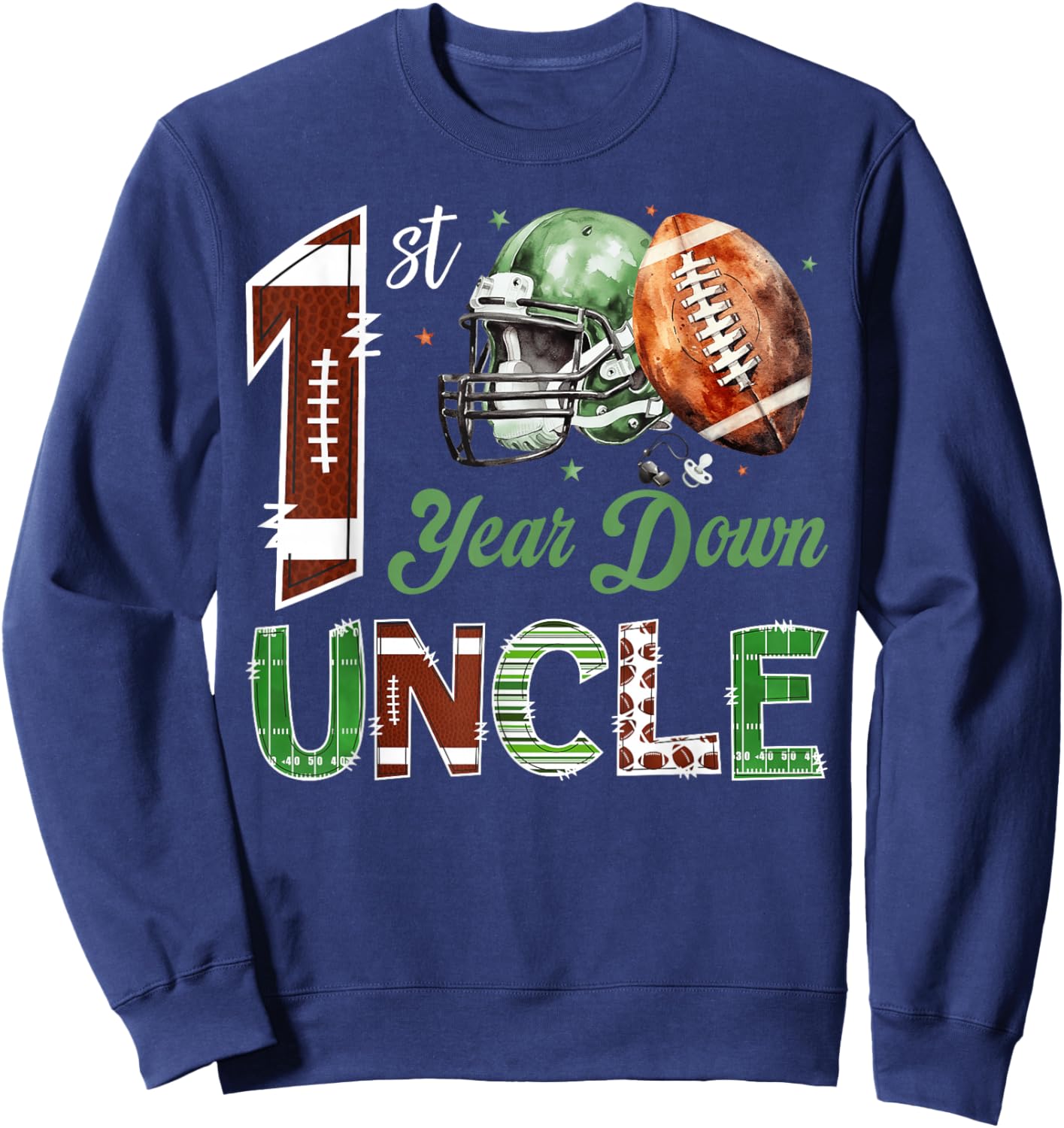 Uncle of The 1 Year Old Football 1st Birthday Boy Party Sweatshirt - Sweatshirt | Navy
