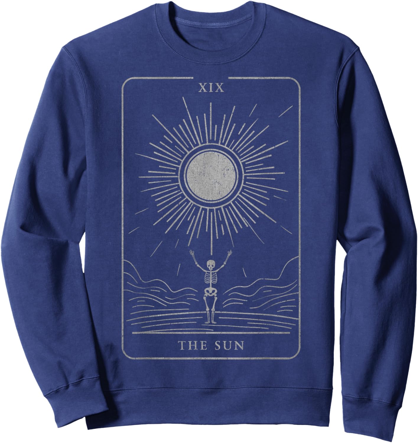 Spiritual Mystical Goth Esoteric Y2K Streetwear Tarot Card Sweatshirt - Sweatshirt | Navy