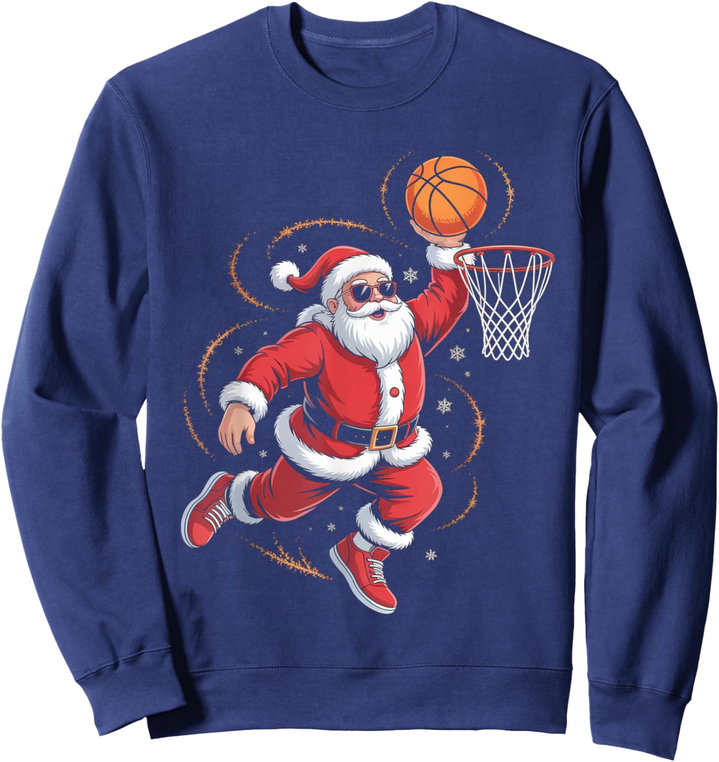 Funny Santa Playing Basketball Christmas Sports Men Boys Sweatshirt - Sweatshirt | Navy