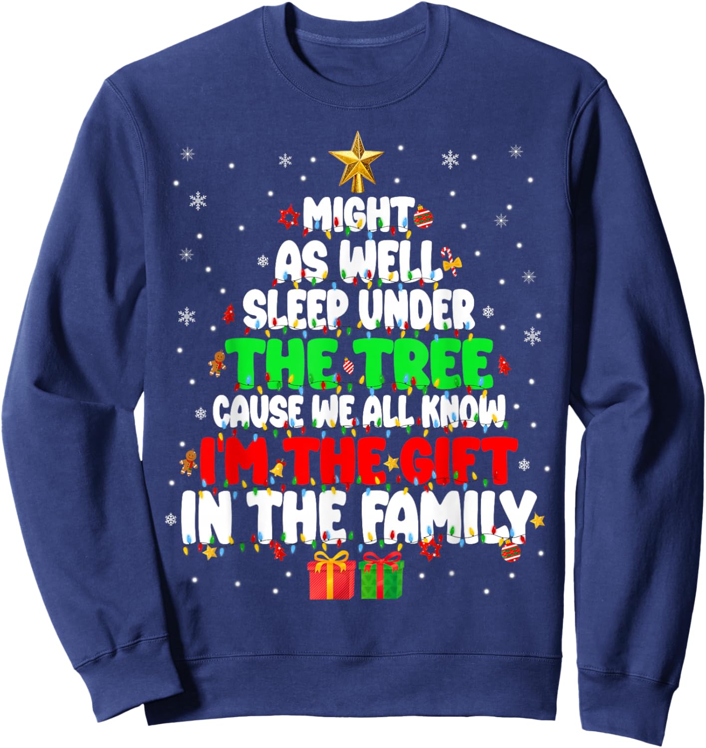 Funny Might As Well Sleep Under Tree Christmas Family Men Bo Sweatshirt - Sweatshirt | Navy