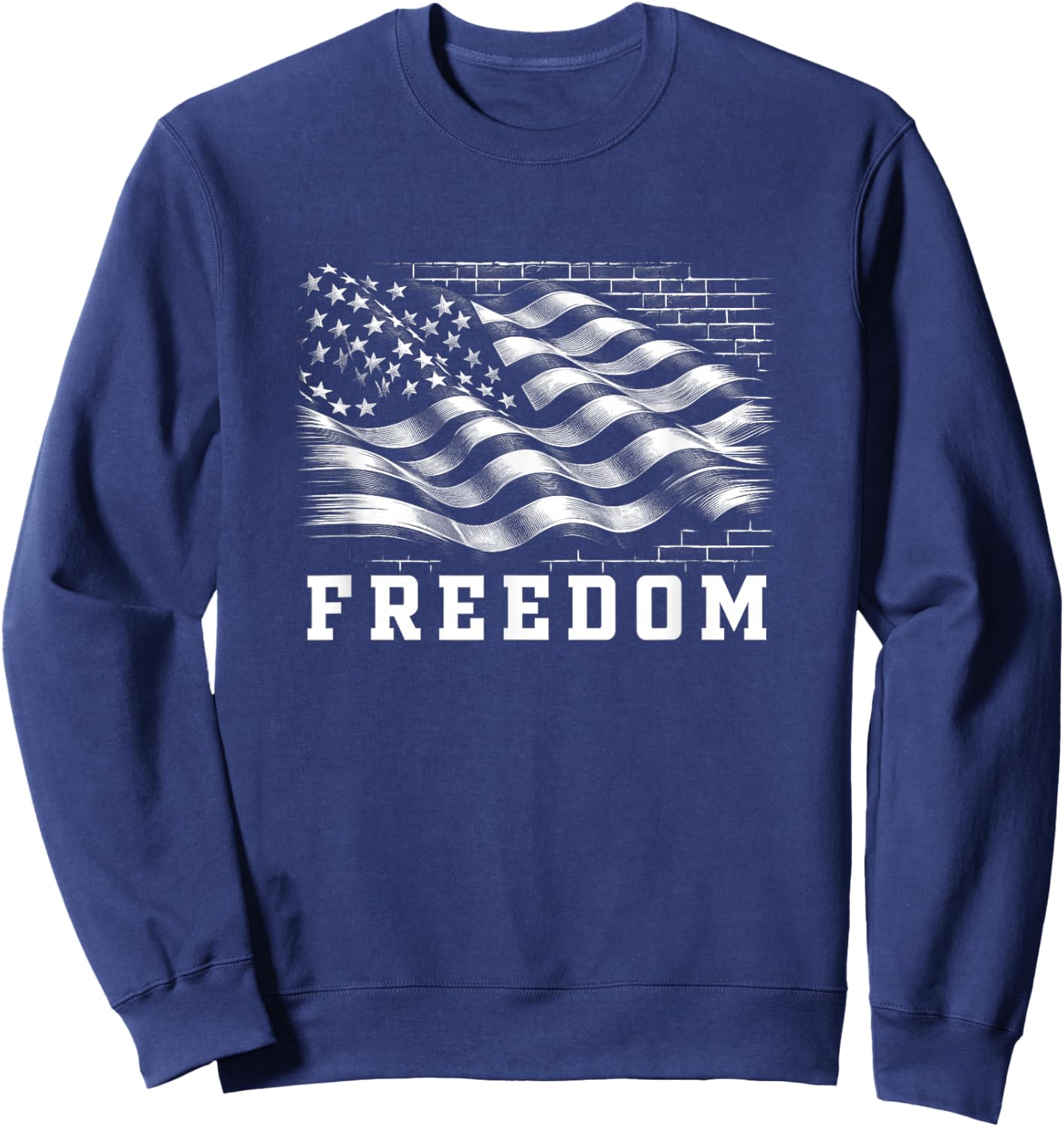 USA Flag Freedom T Shirt 4th of July Shirt Freedom Sweatshirt - Sweatshirt | Navy