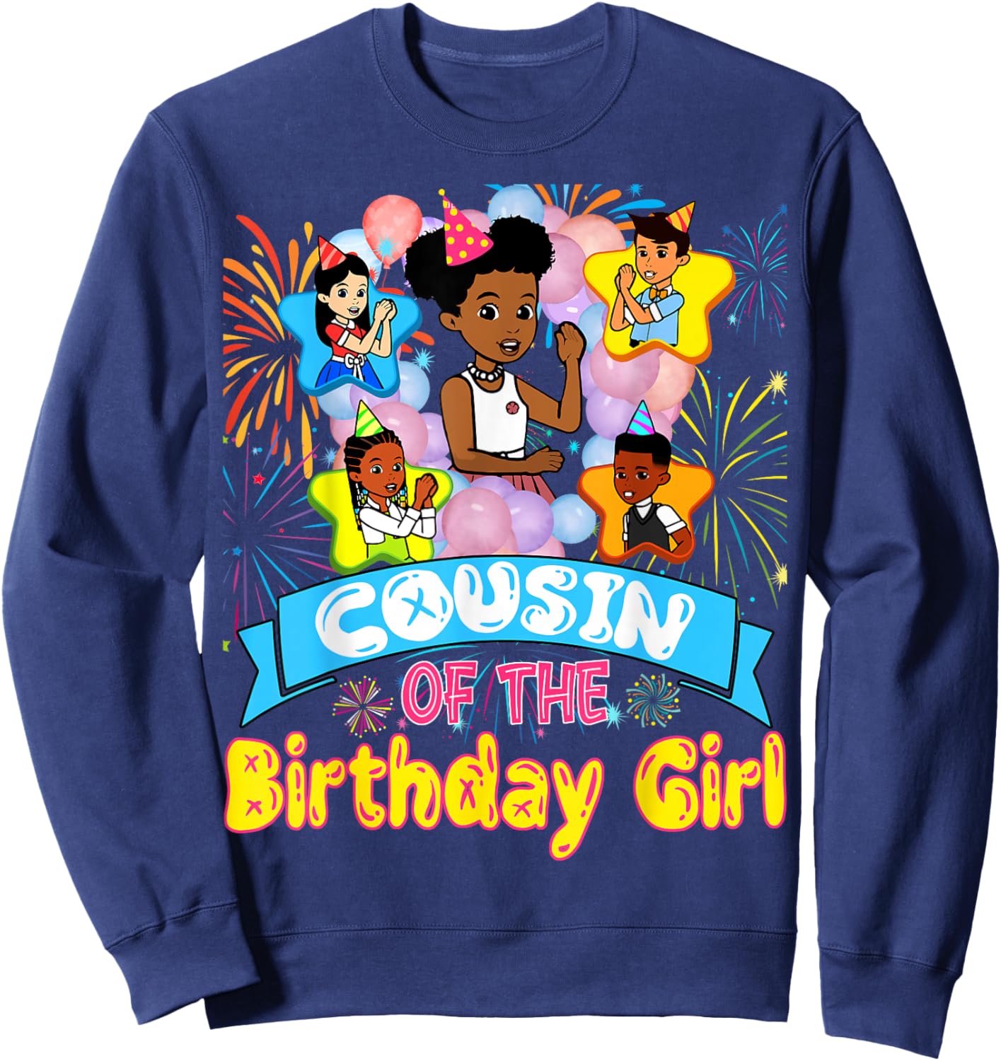 Cousin of Birthday Girl Gracie Birthday Doll Girl Party Gift Sweatshirt - Sweatshirt | Navy