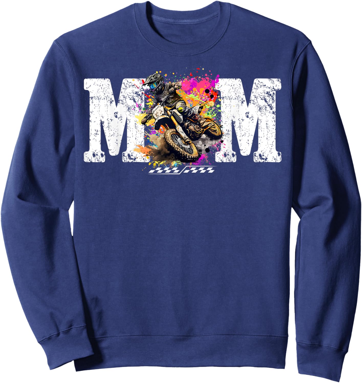Mom Motocross Birthday Sweatshirt - Sweatshirt | Navy