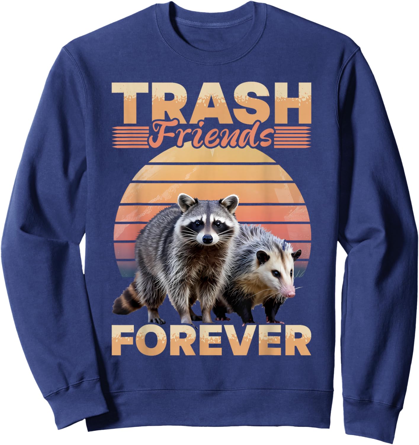 Funny Opossum and Raccoon Sweatshirt - Sweatshirt | Navy