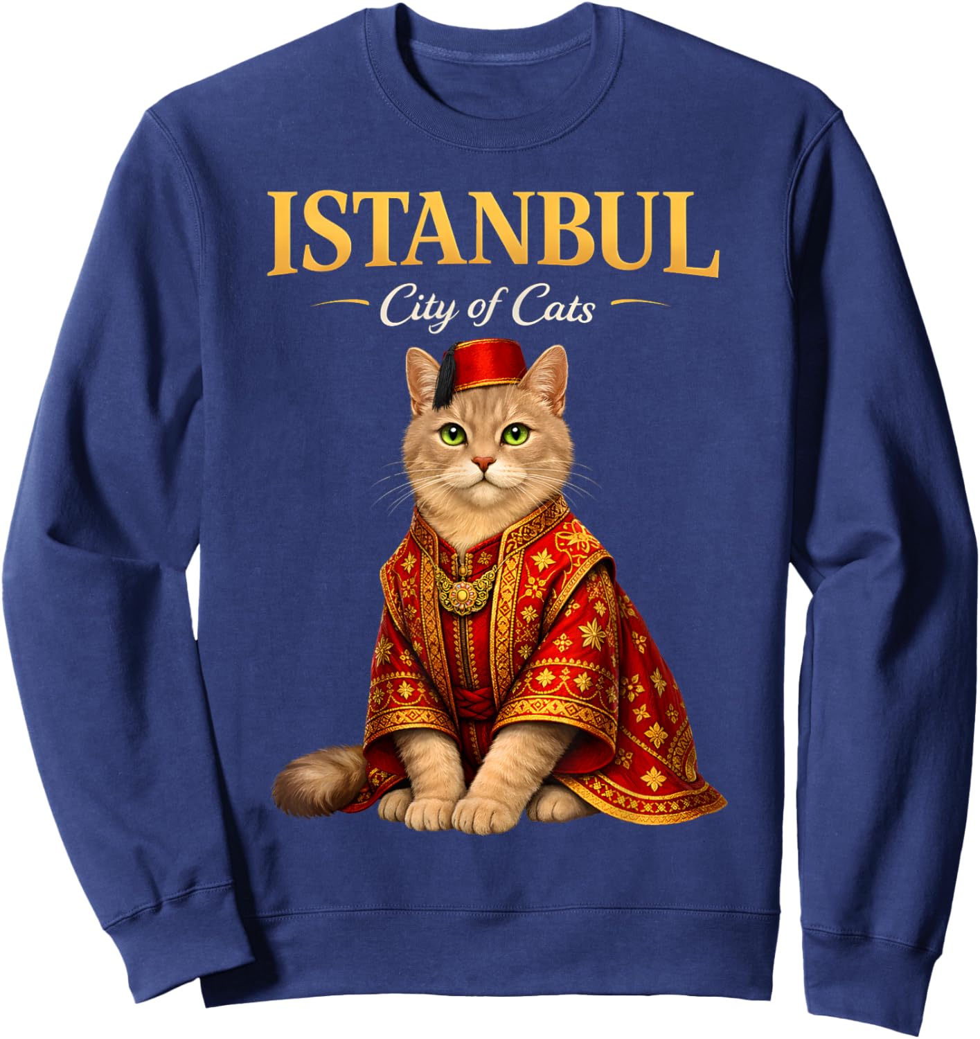 Istanbul City of Cats Traditional Turkish Culture Ottoman Sweatshirt - Sweatshirt | Navy