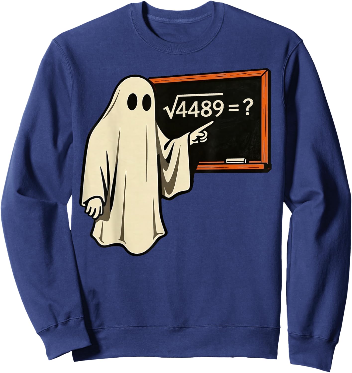 Square Root 67 Ghost Math Teacher 4489 Meme Funny Halloween Sweatshirt - Sweatshirt | Navy