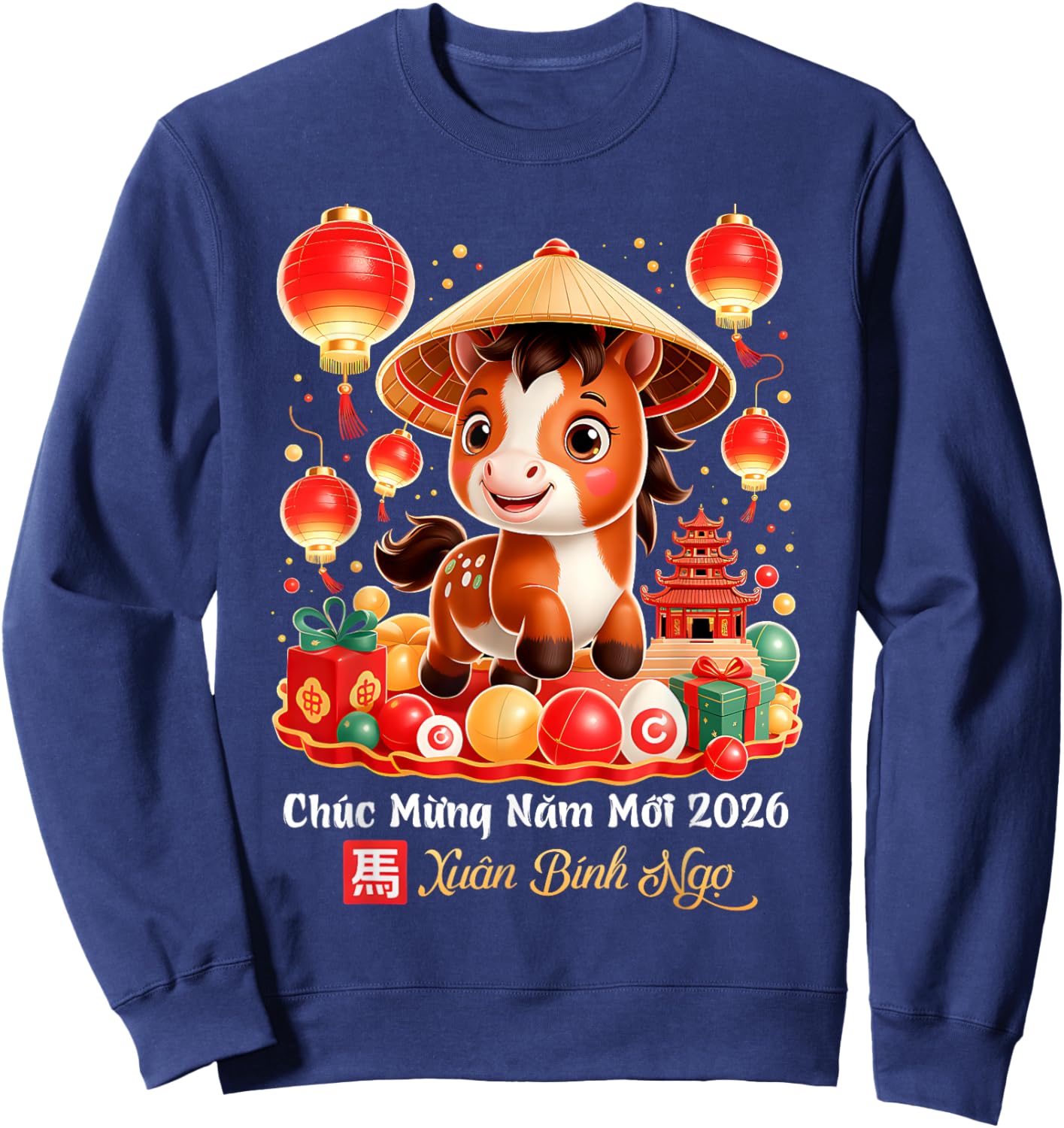 TET Binh NGO 2026 Vietnamese New Year Chuc Mung NAM Moi 2026 Sweatshirt - Sweatshirt | Navy