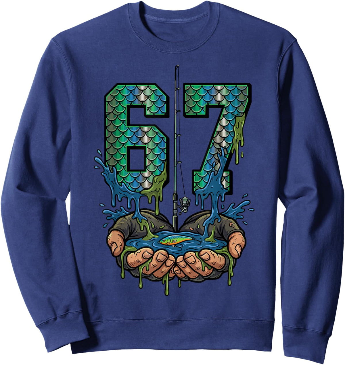 Fishing 67 Six Seven Fishermen Sweatshirt - Sweatshirt | Navy