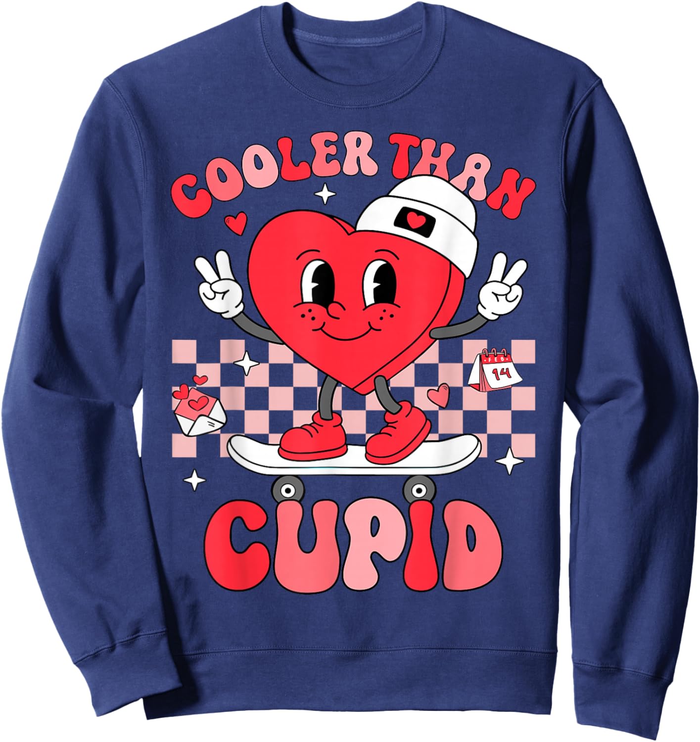 Cooler Than Cupid Valentines Day for Teens Kids Boys Girls Sweatshirt - Sweatshirt | Navy