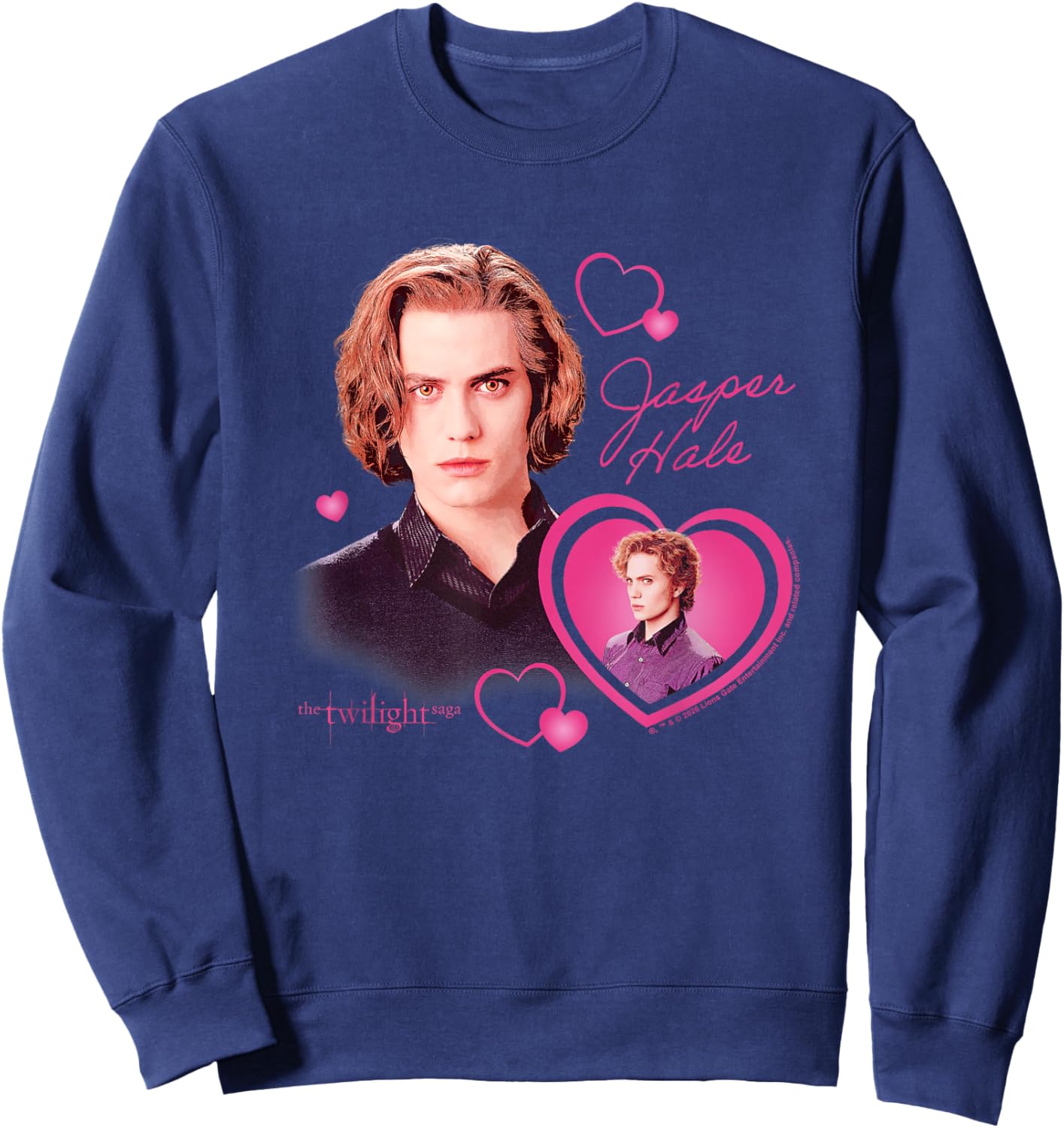 Twilight Jasper Hale Hearts Vampire Crush Movie Sweatshirt - Sweatshirt | Navy