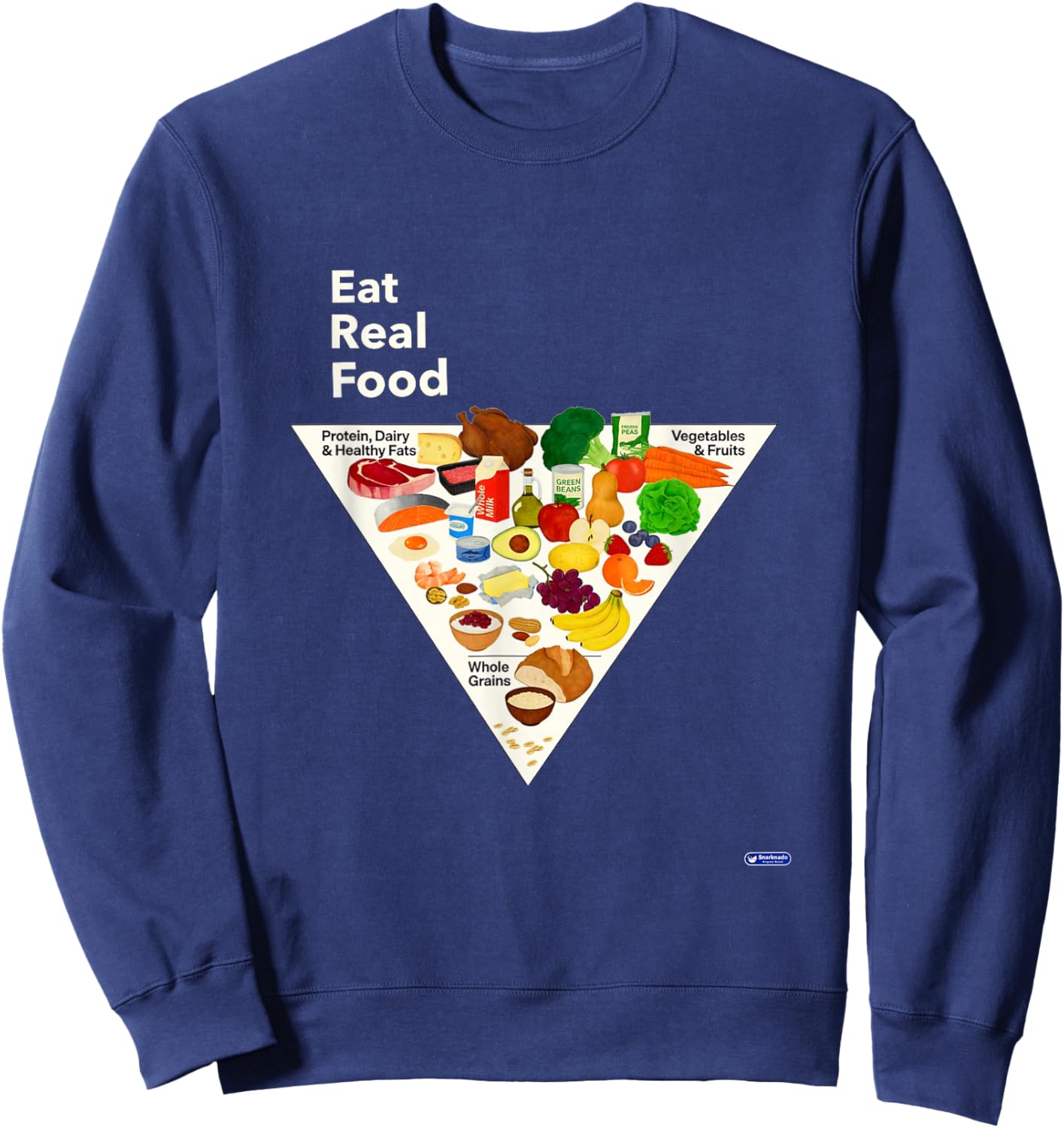 Eat Real Food New Food Pyramid 2026 Sweatshirt - Sweatshirt | Navy