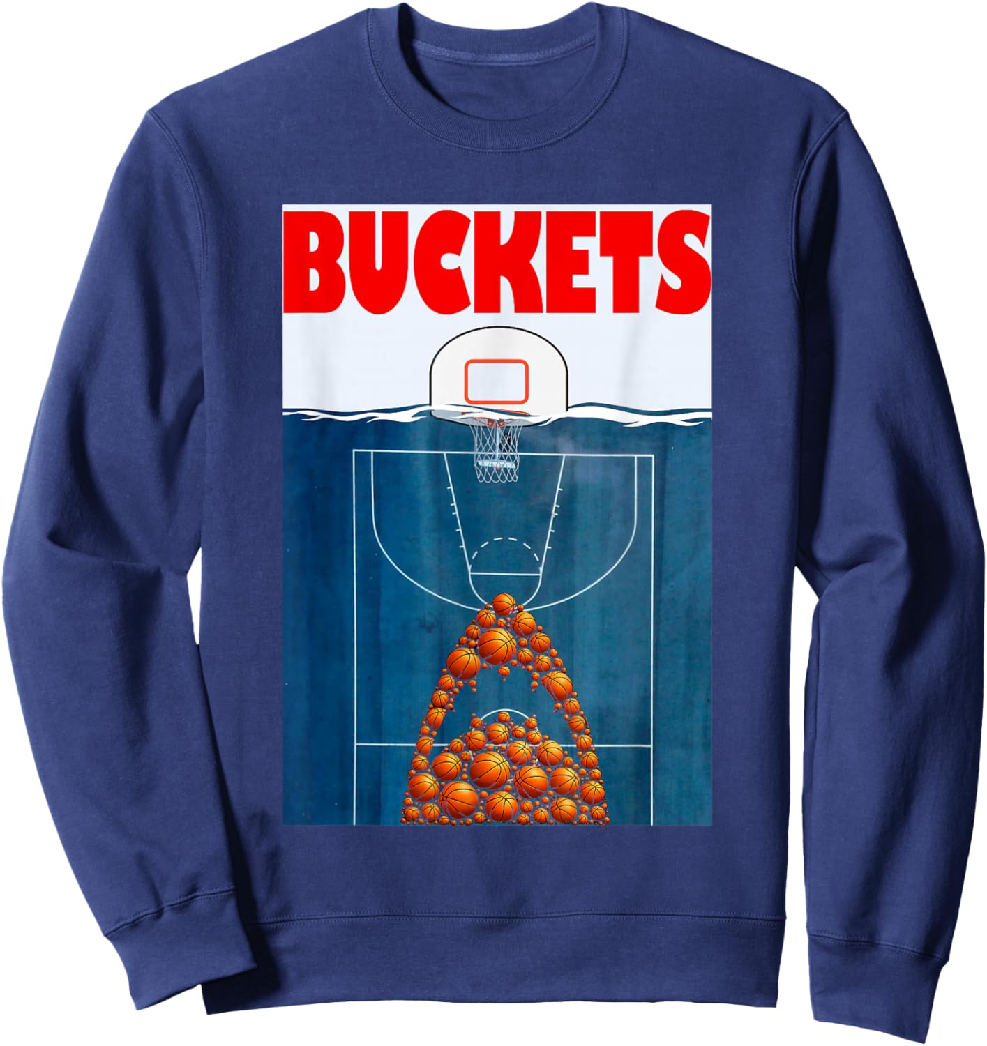 Basketball Player Buckets Basketball Shark Bball Sweatshirt - Sweatshirt | Navy