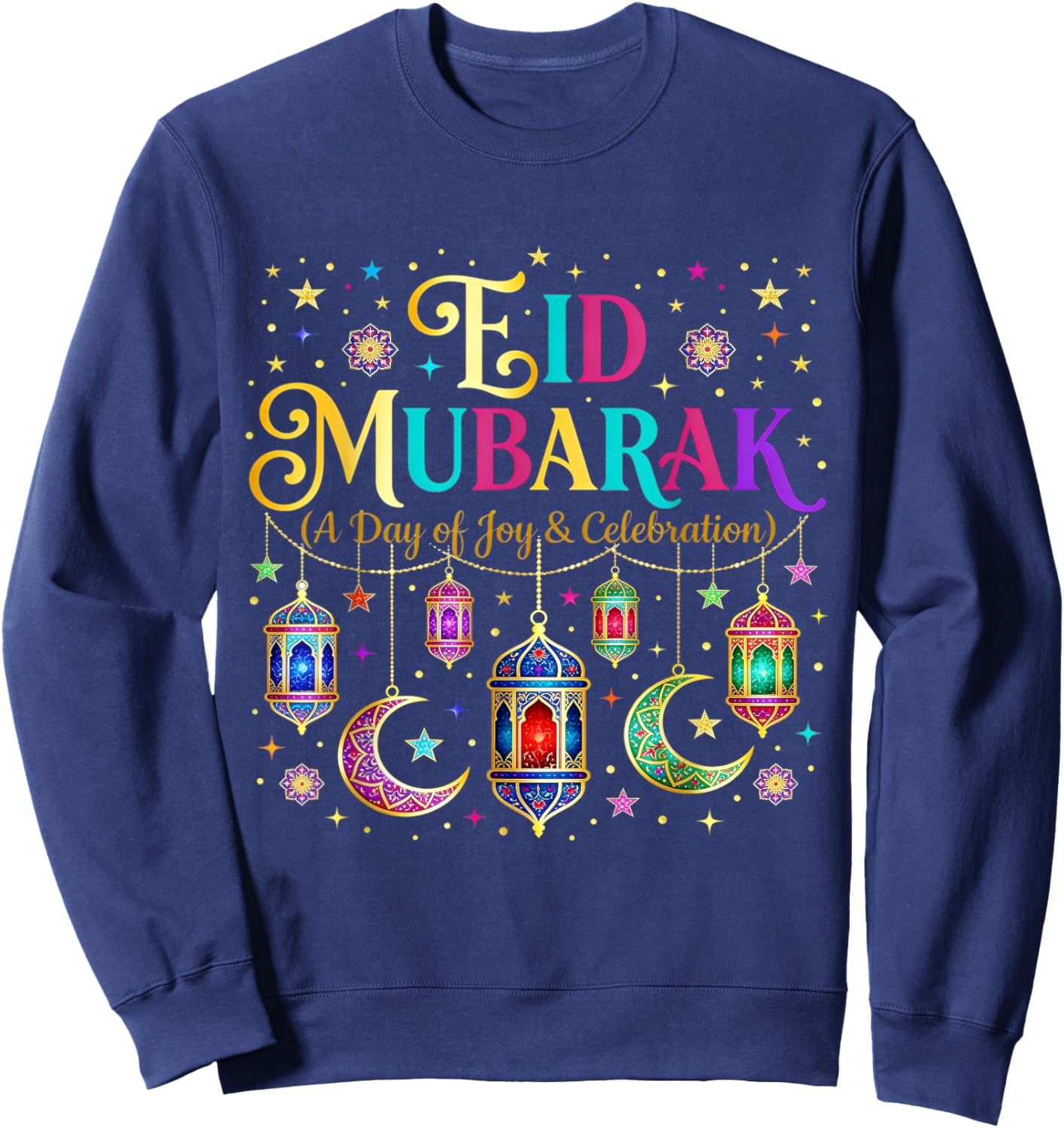 Eid Mubarak Muslim Celebration Costume for Eid Al Fitr 2026 Sweatshirt - Sweatshirt | Navy