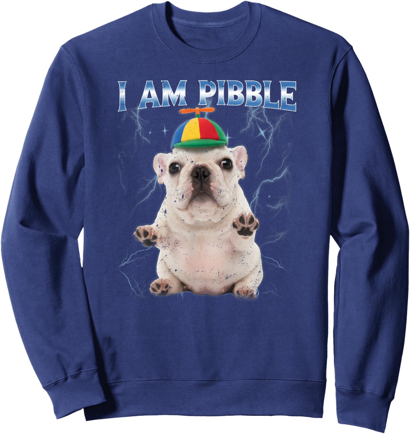 I Am Pibble Funny Pit Bull Meme Sweatshirt - Sweatshirt | Navy