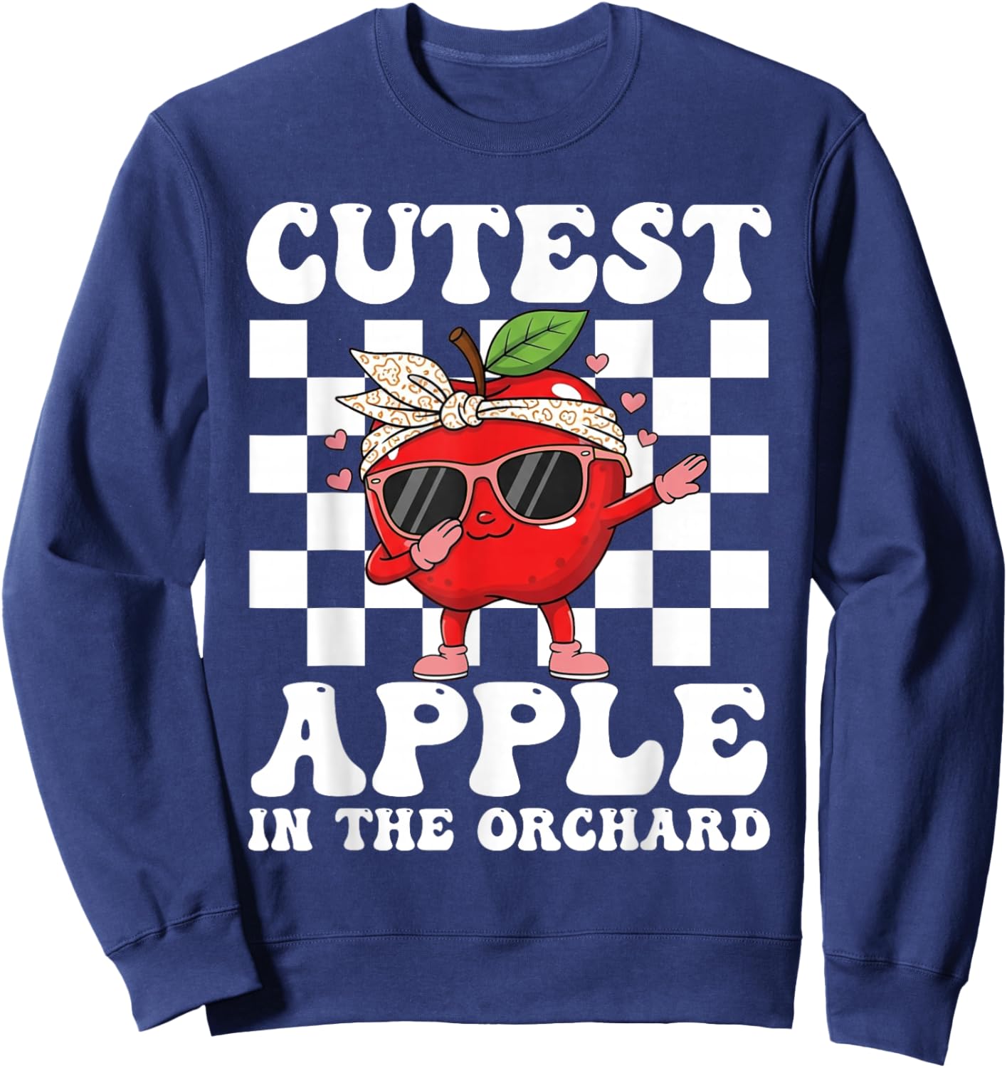 Cutest Apple in The Orchard Dabbing Apple Picking Season Sweatshirt - Sweatshirt | Navy