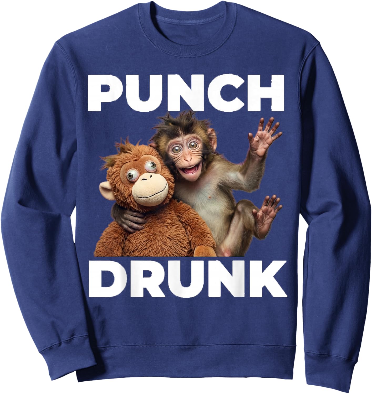 Punch the Monkey Punch Drunk Sweatshirt - Sweatshirt | Navy