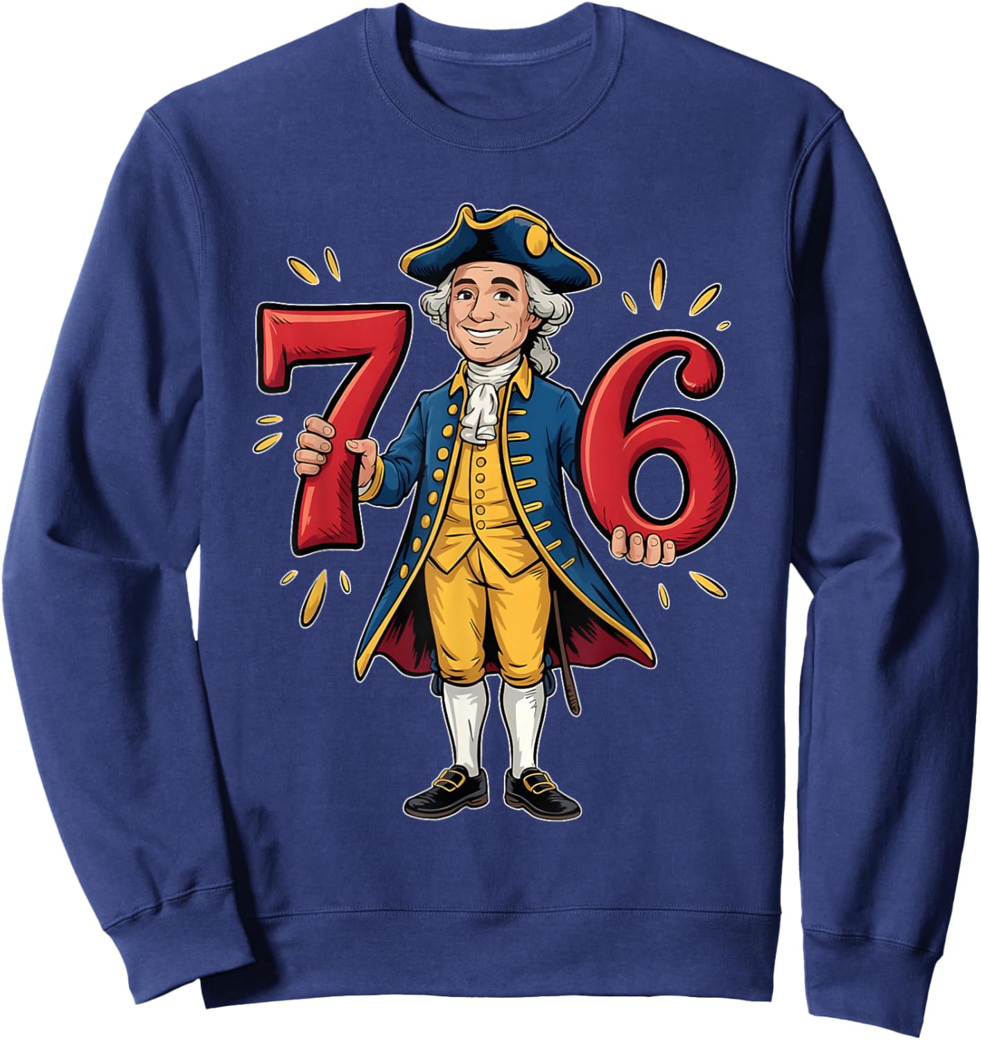67 Funny George Washington Meme Six Seven Gen Alpha Slang Sweatshirt - Sweatshirt | Navy