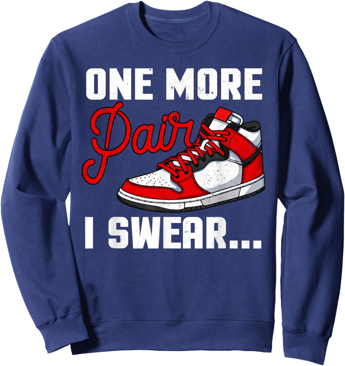 Funny Sneaker Design Women Shoe Head Sneaker Lovers Sweatshirt - Sweatshirt | Navy