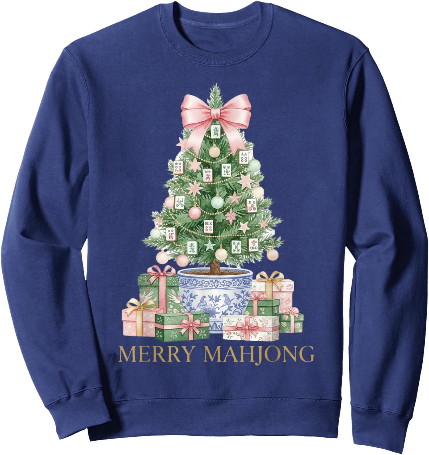 Merry Mahjong Christmas Mahj Sweatshirt - Sweatshirt | Navy