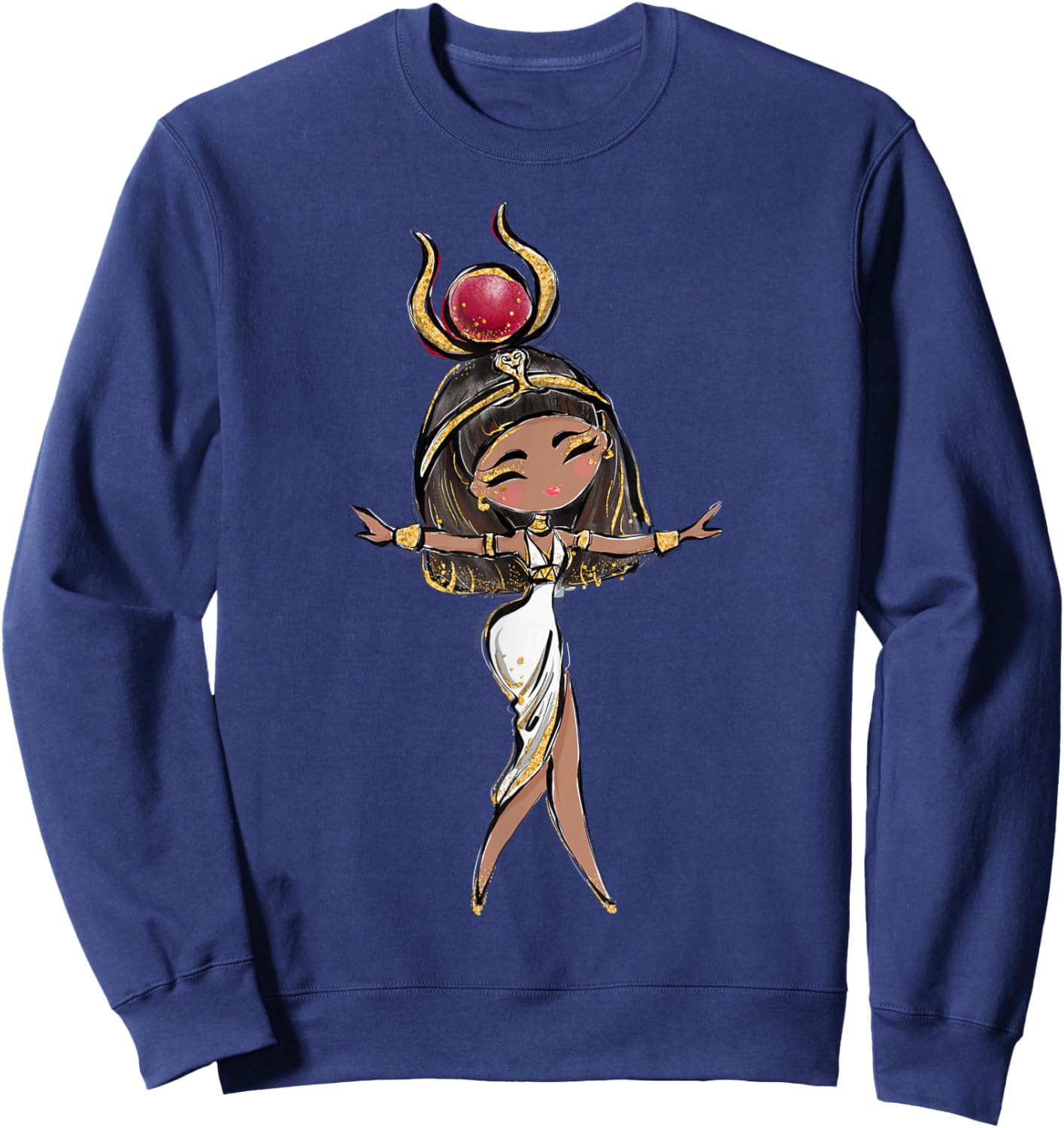 Hathor Ancient Egyptian Egypt Trip Art Decor Sweatshirt - Sweatshirt | Navy