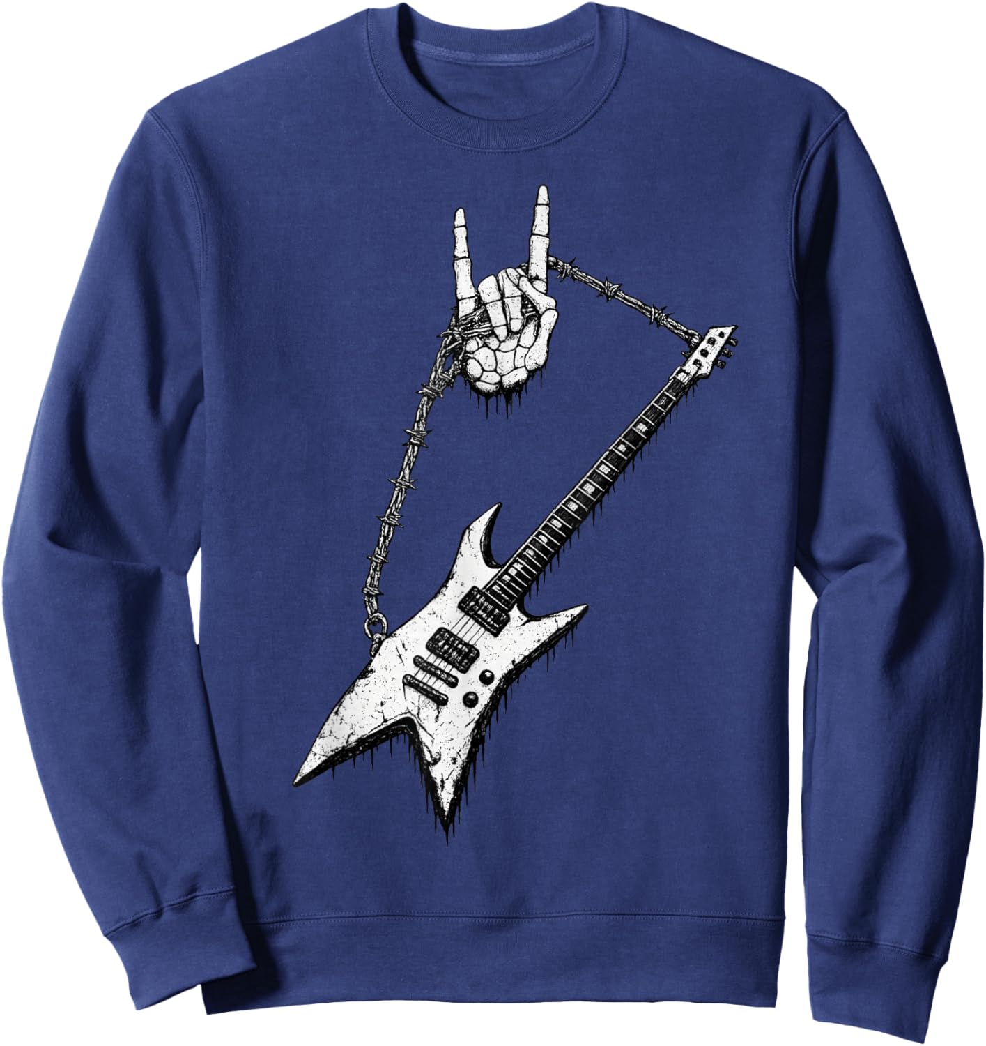 Electric Guitar Band Music Musician Punk Heavymetal Goth Alt Sweatshirt - Sweatshirt | Navy