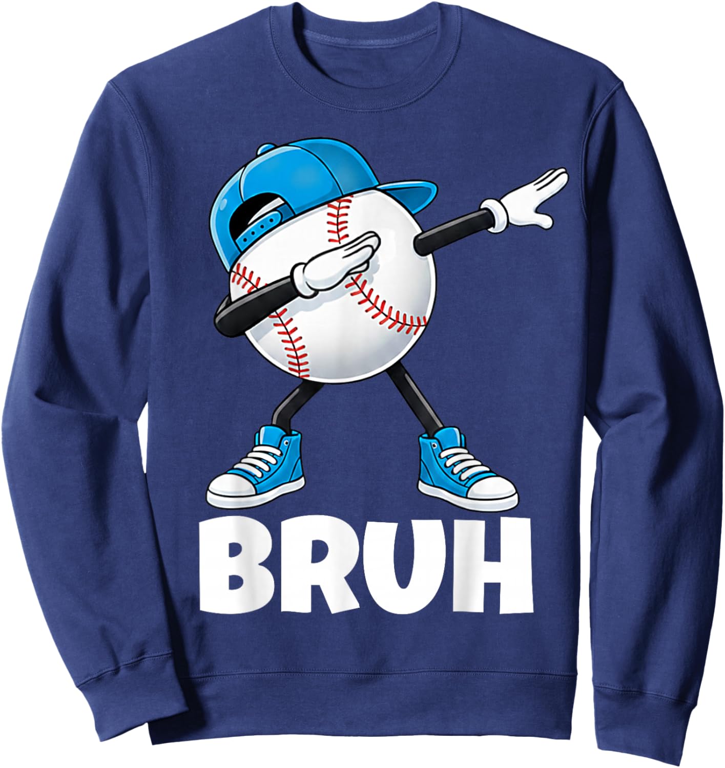 Boys Baseball Teen Apparel Cute Meme Bruh Sweatshirt - Sweatshirt | Navy