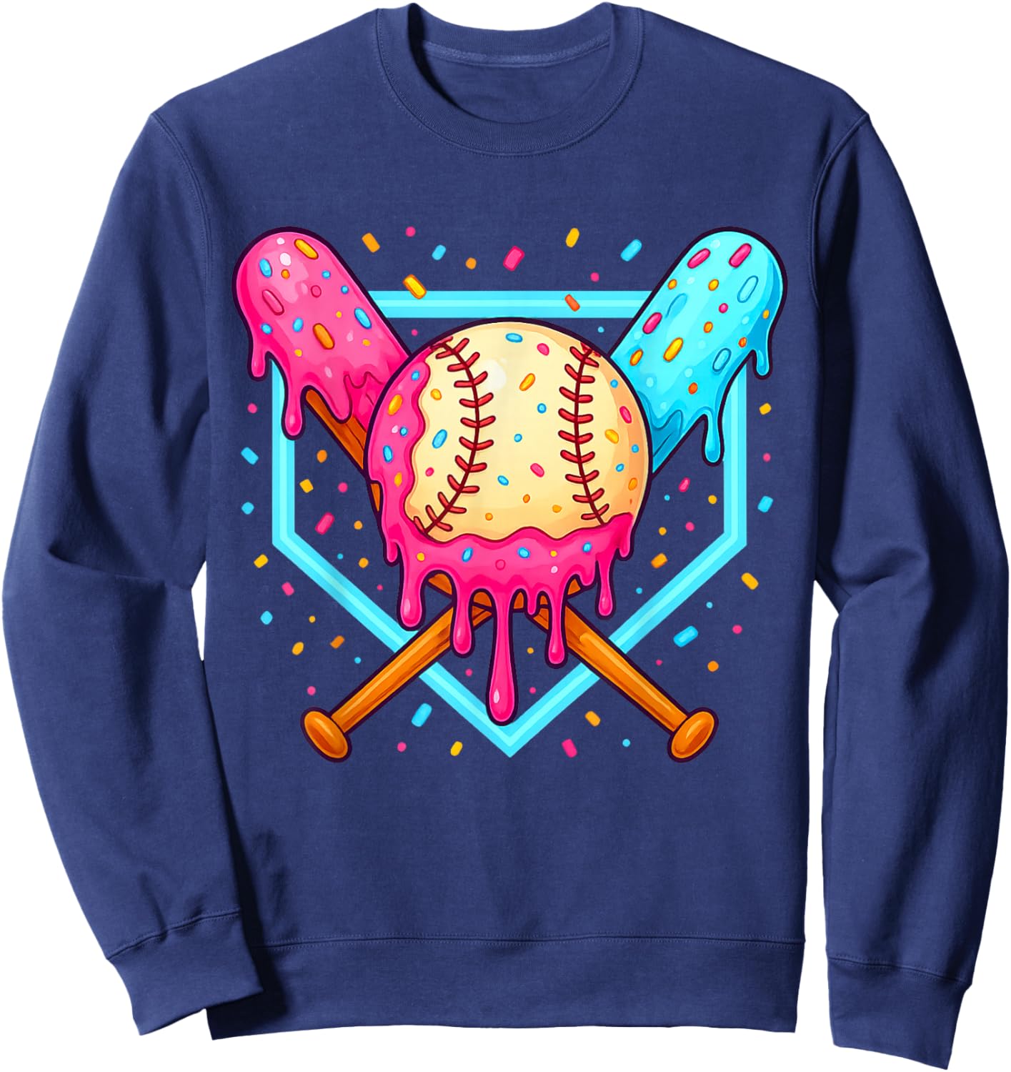 Baseball Sport Respect The Drip Boys Baseball Sweatshirt - Sweatshirt | Navy